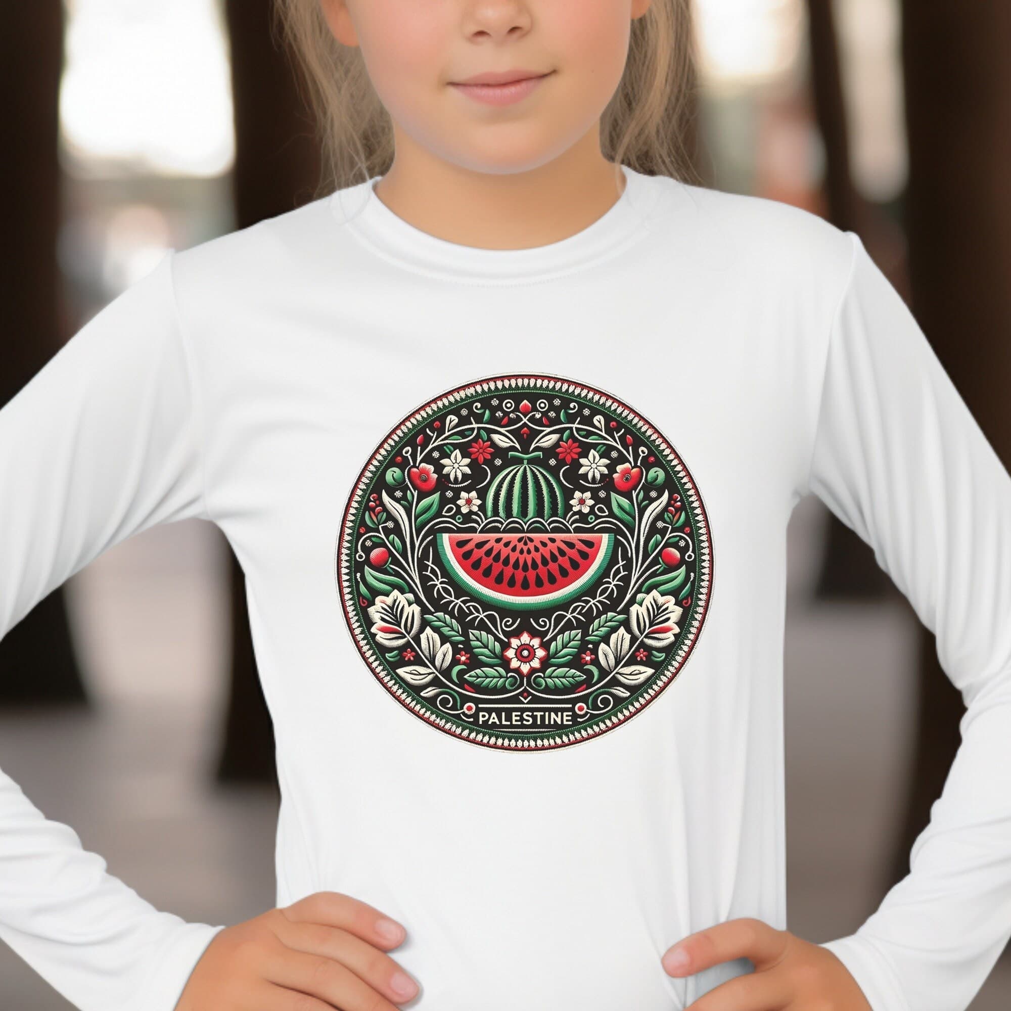 Youth Palestine Shirt | Palestine Long Sleeve shirt, Free Palestine Shirt, Palestine Tee| kid Shirt, Palestine Football, Watermelon Flag Tee - image 3