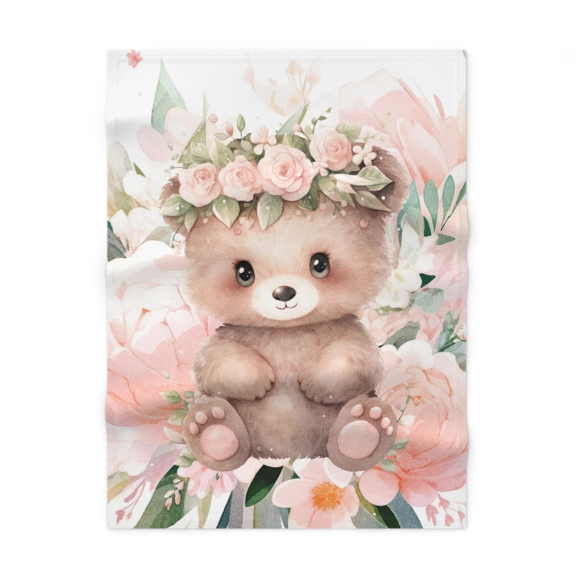 woodland Animal Baby Blanket | Baby Nursery | Baby Shower | Bear Blanket | Bear Nursery | Baby Girl | Newborn Gift, Bear Cub, Forest Animals - image 5
