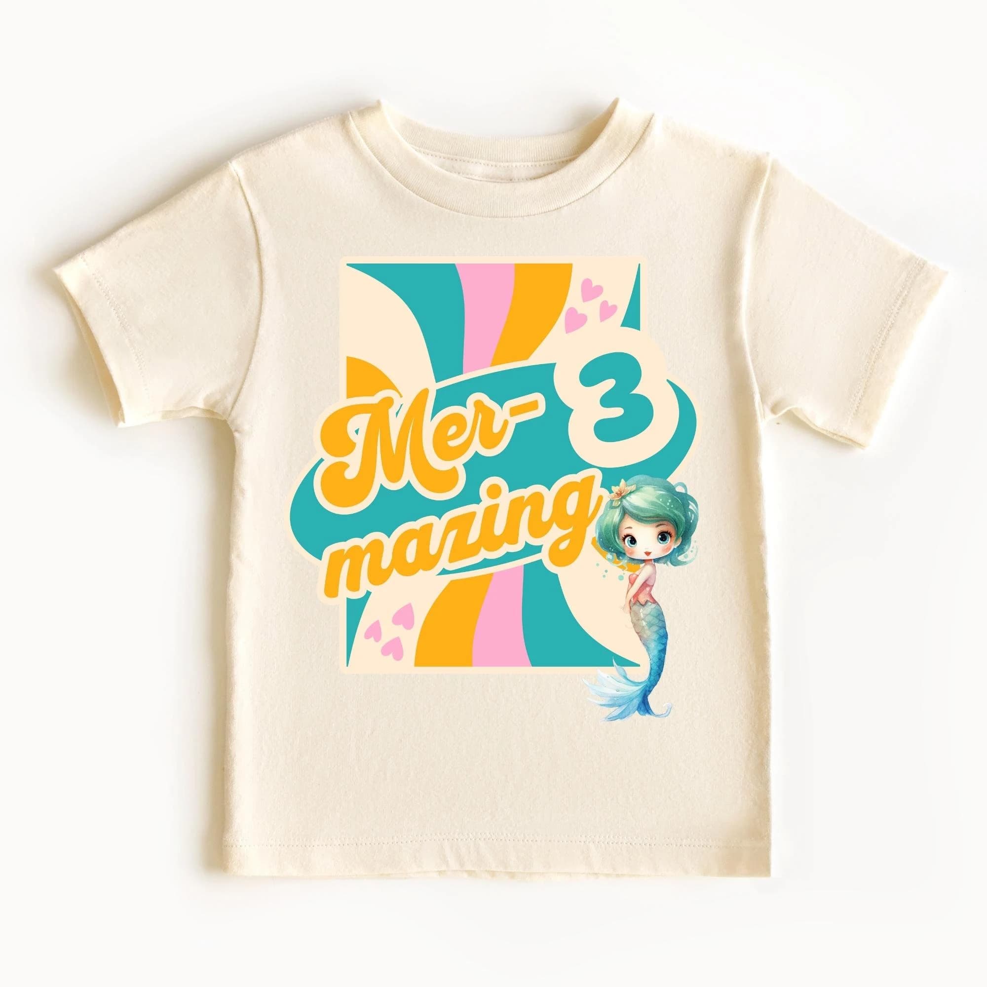 Mermaid Birthday Shirt, Personalizable, Girls, Under the Sea, Ocean Theme Party, Any Age, Mermaid Outfit, Mer-mazing, Turning 3 t-shirt, - image 3