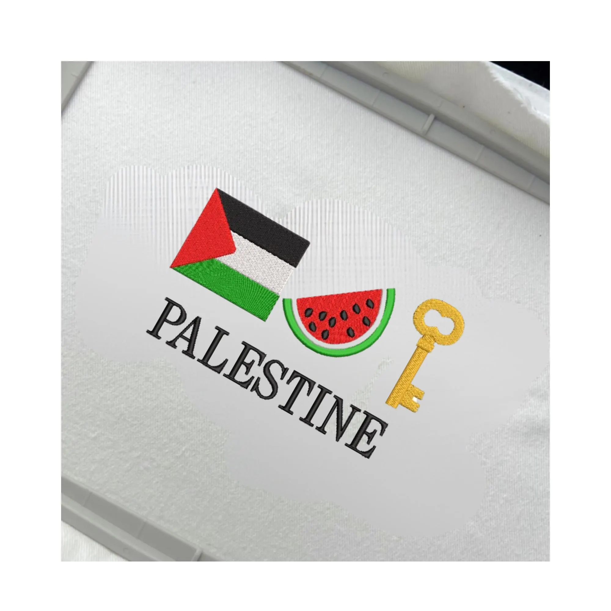 Palestine Symbols Embroidery Design, Flag, Watermelon, Key, 5 Sizes, Solidarity & Support, Digital Instant Download.