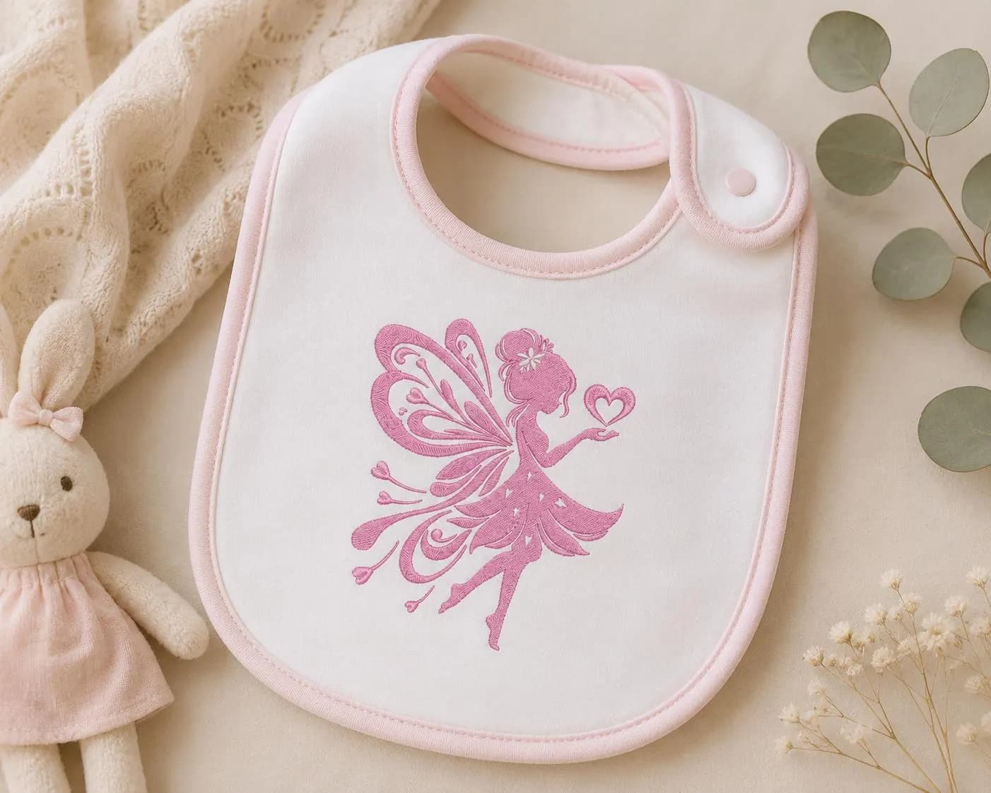 Fairy Embroidery Design, Machine Embroidery File, 5 Sizes, Instant Download.