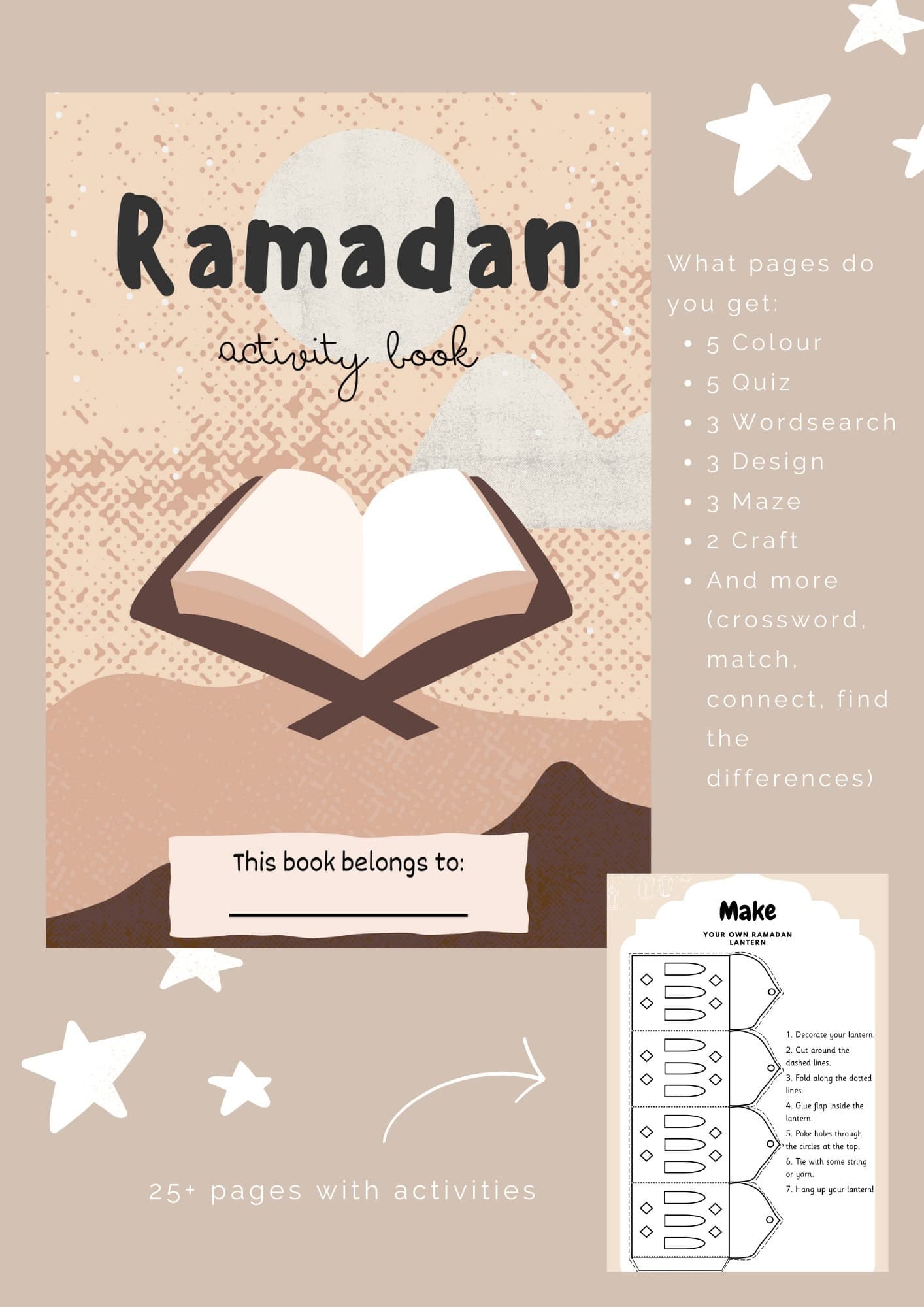 Ramadan activity book for kids 7+, Printable Ramadan activitybook - image 3
