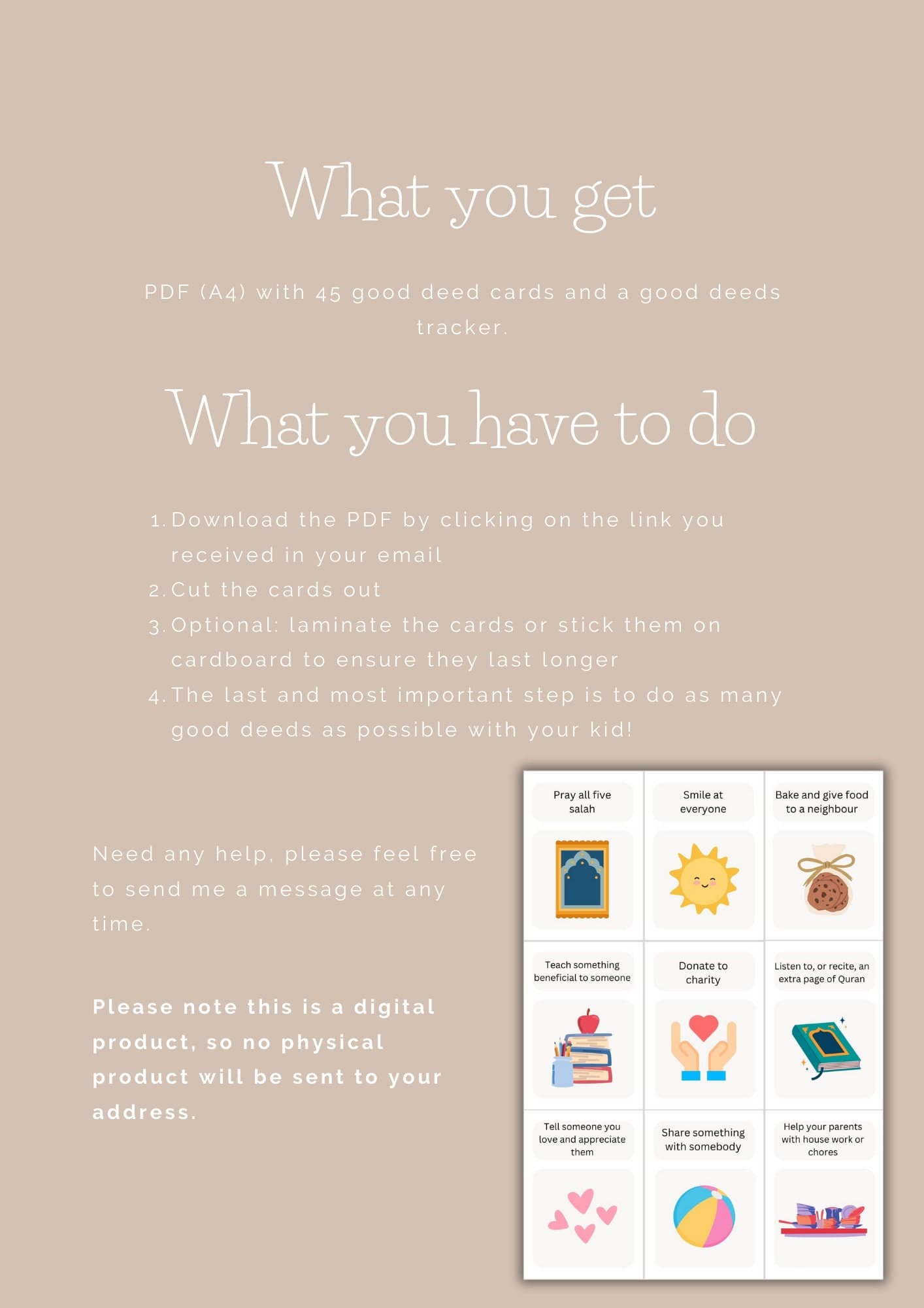 Ramadan Good Deeds Cards, Kids Activities, Muslim Activity (PDF) - image 4