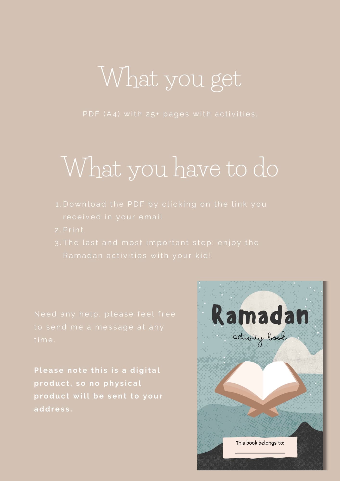 Ramadan activity book for kids 7+, Printable Ramadan activitybook blue - image 4