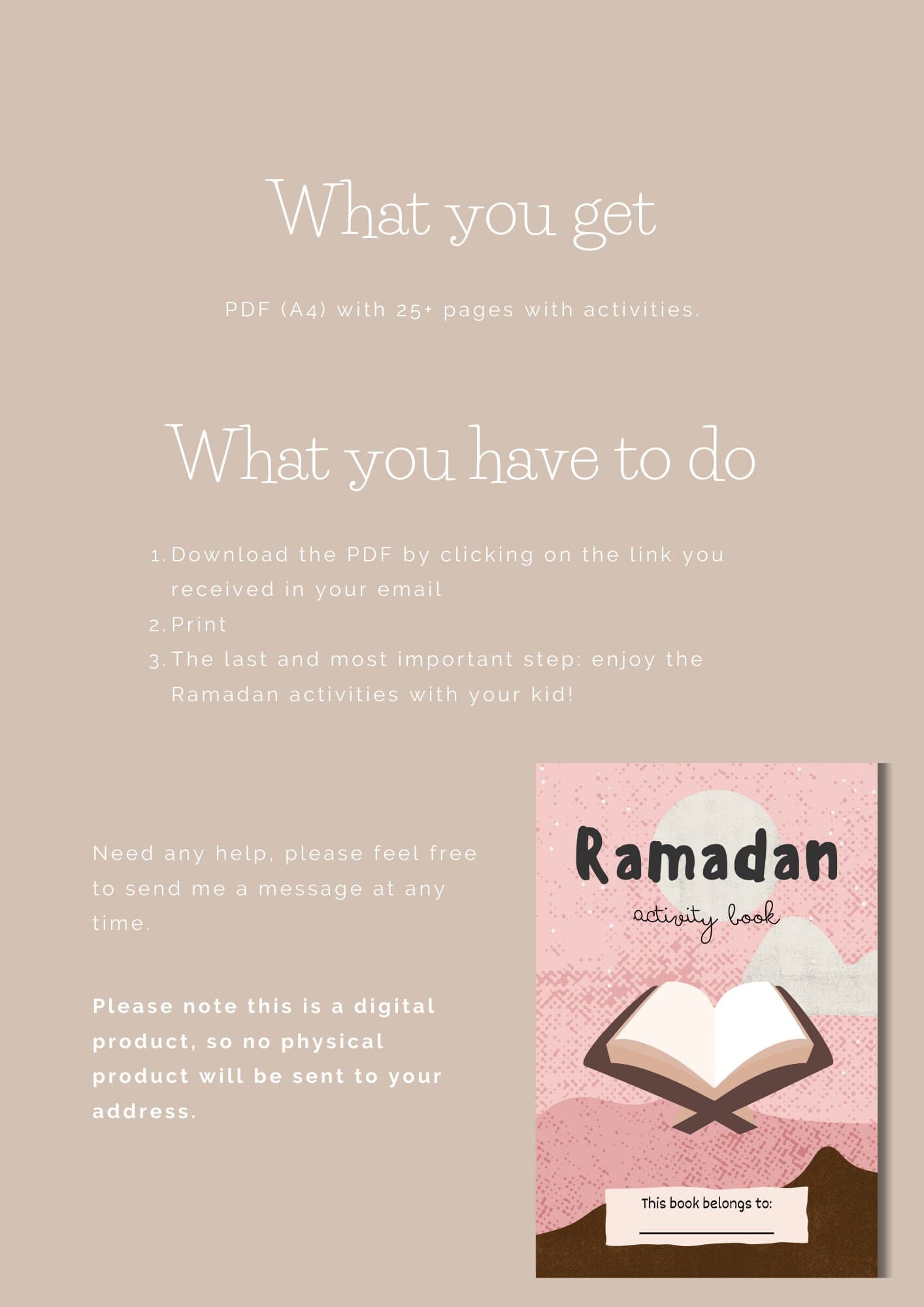 Ramadan activity book for kids 7+, Printable Ramadan pink activitybook - image 4