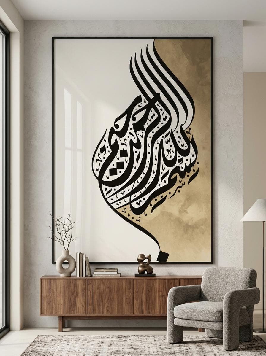Bismillah Islamic Calligraphy Art Print: Modern Ramadan Decor (Digital Download) - image 3