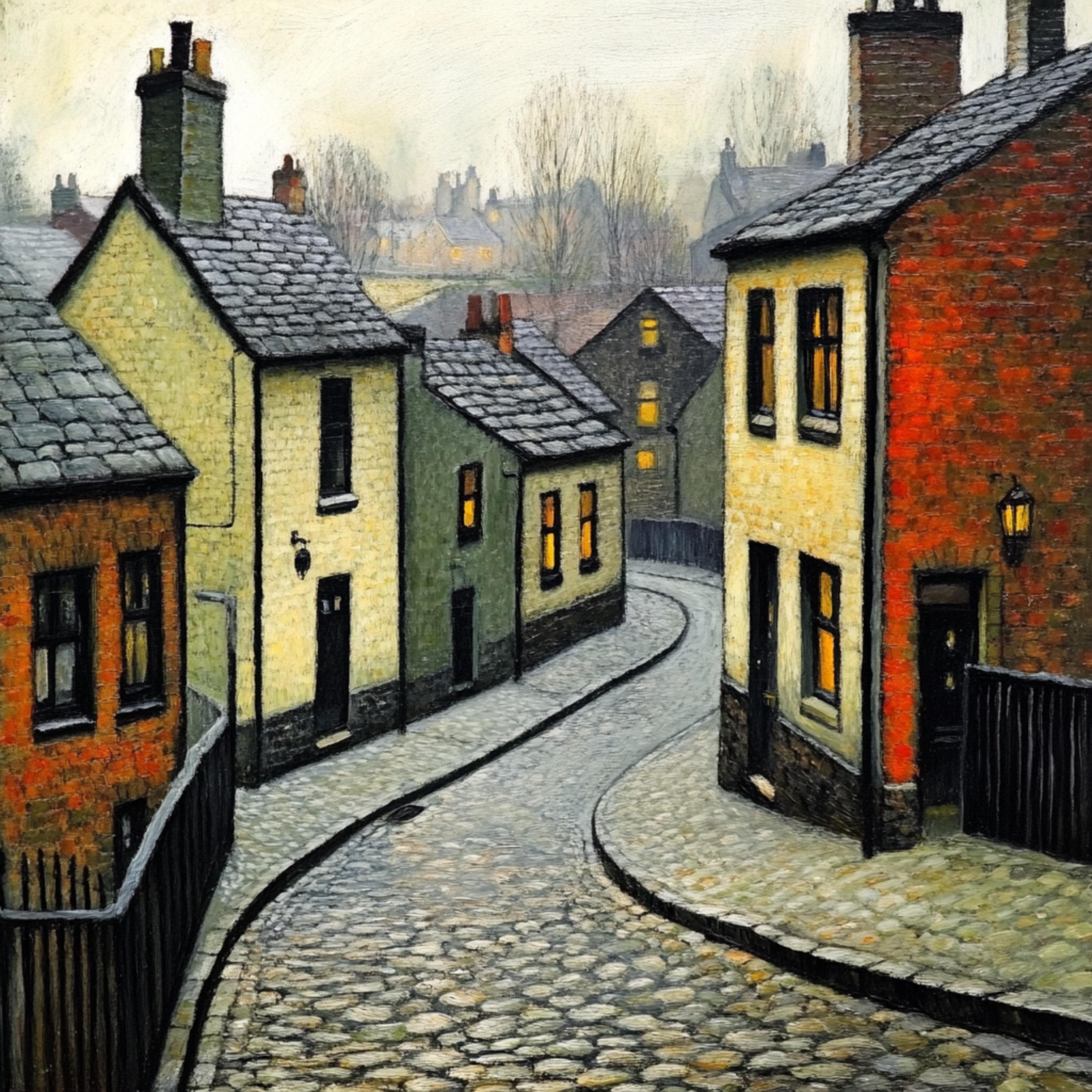 28 British Village Street Paintings, Cobblestone Lane Art Bundle Digital Download