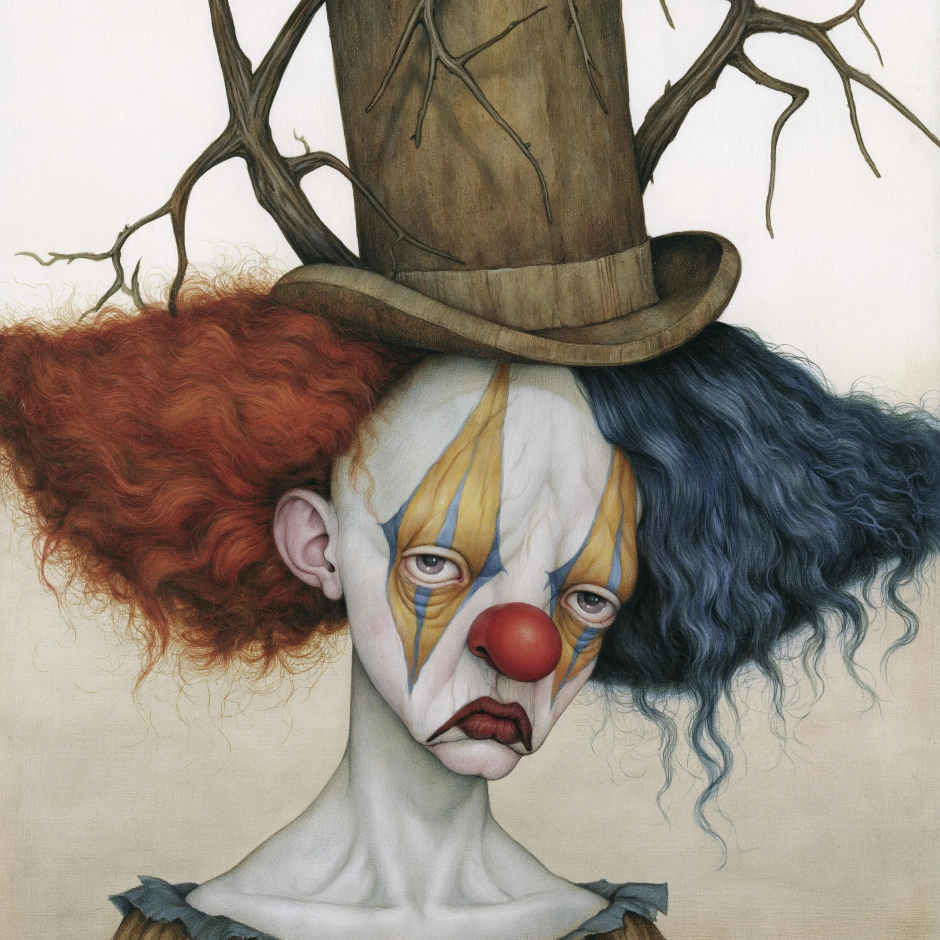 Melancholy Circus Clown Portraits Dark Gothic Fantasy Art Collection, 30 JPG Digital Images