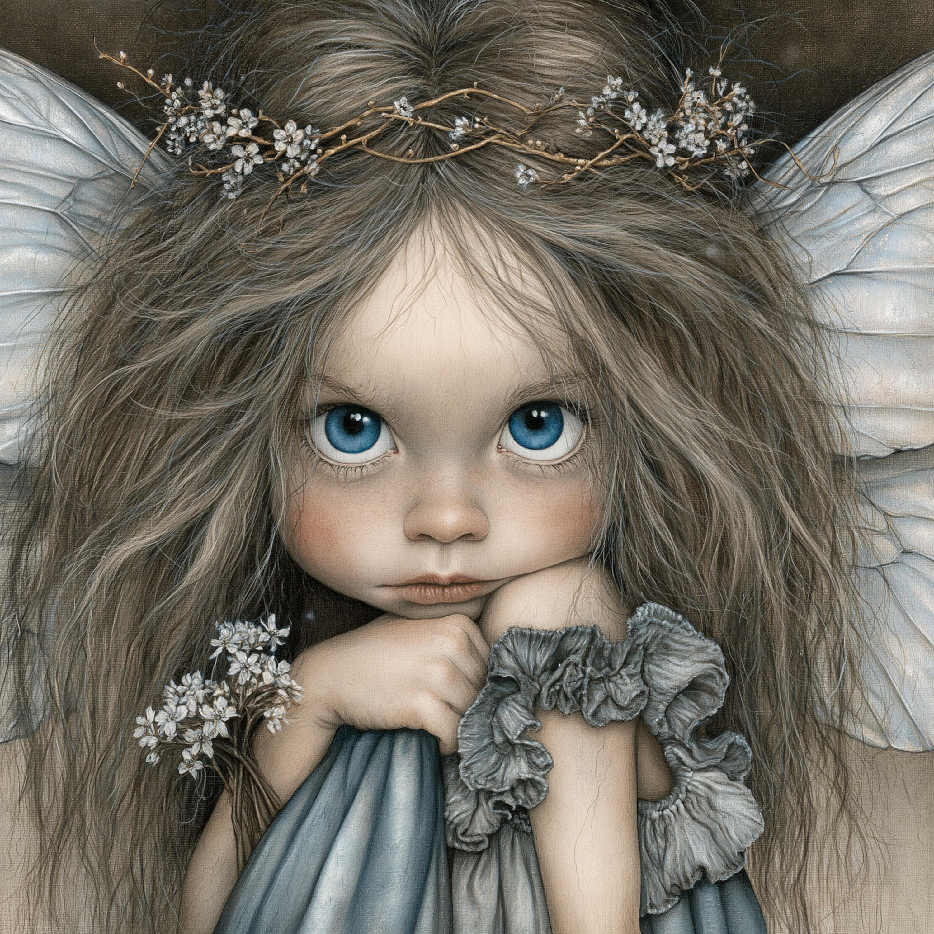 Whimsical Fairy Girl Portraits Blue Eyed Woodland Fantasy Art (36 JPG Digital Images)
