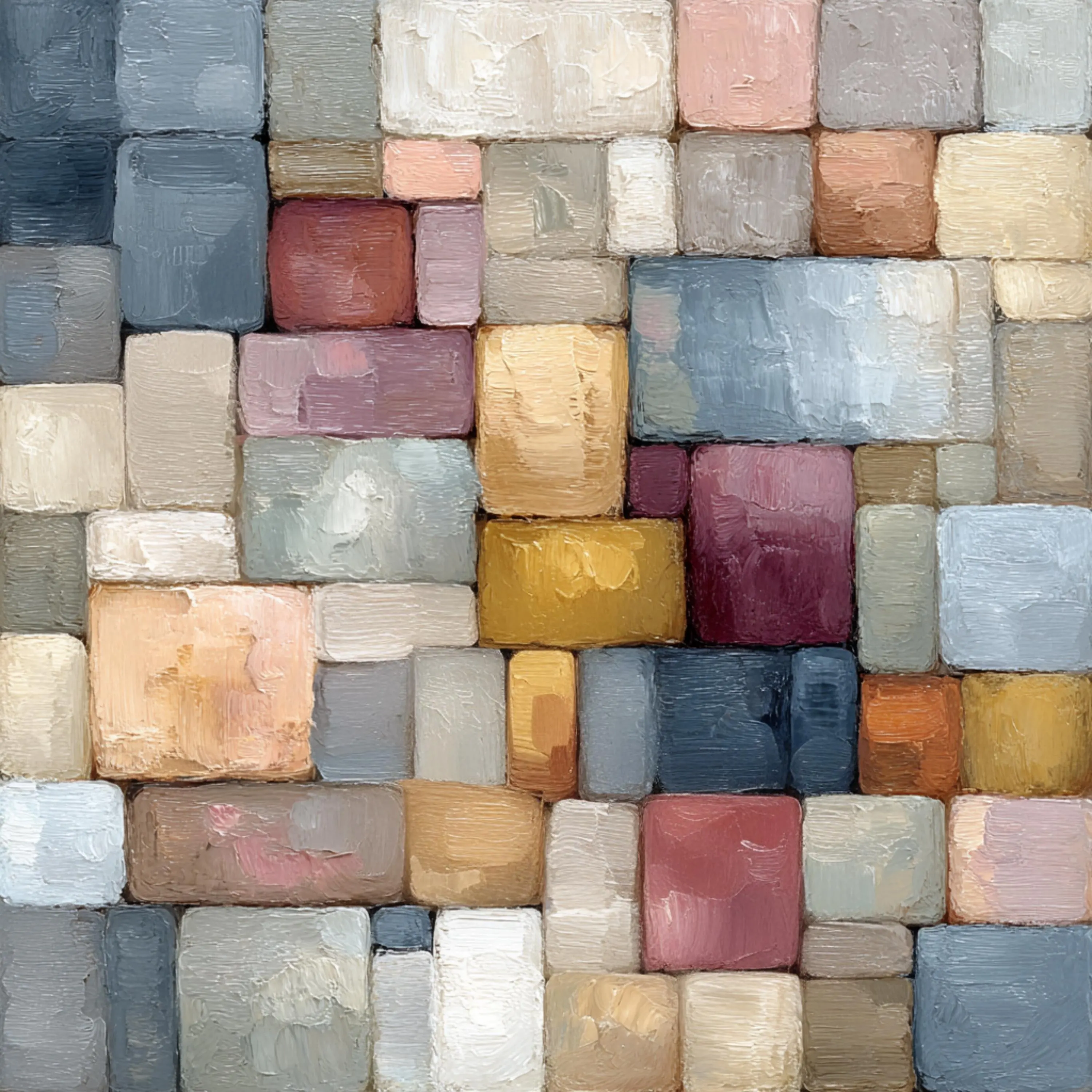 24 Abstract Geometric Block Art Set Neutral Textured Oil Painting Style Modern Wall Art
