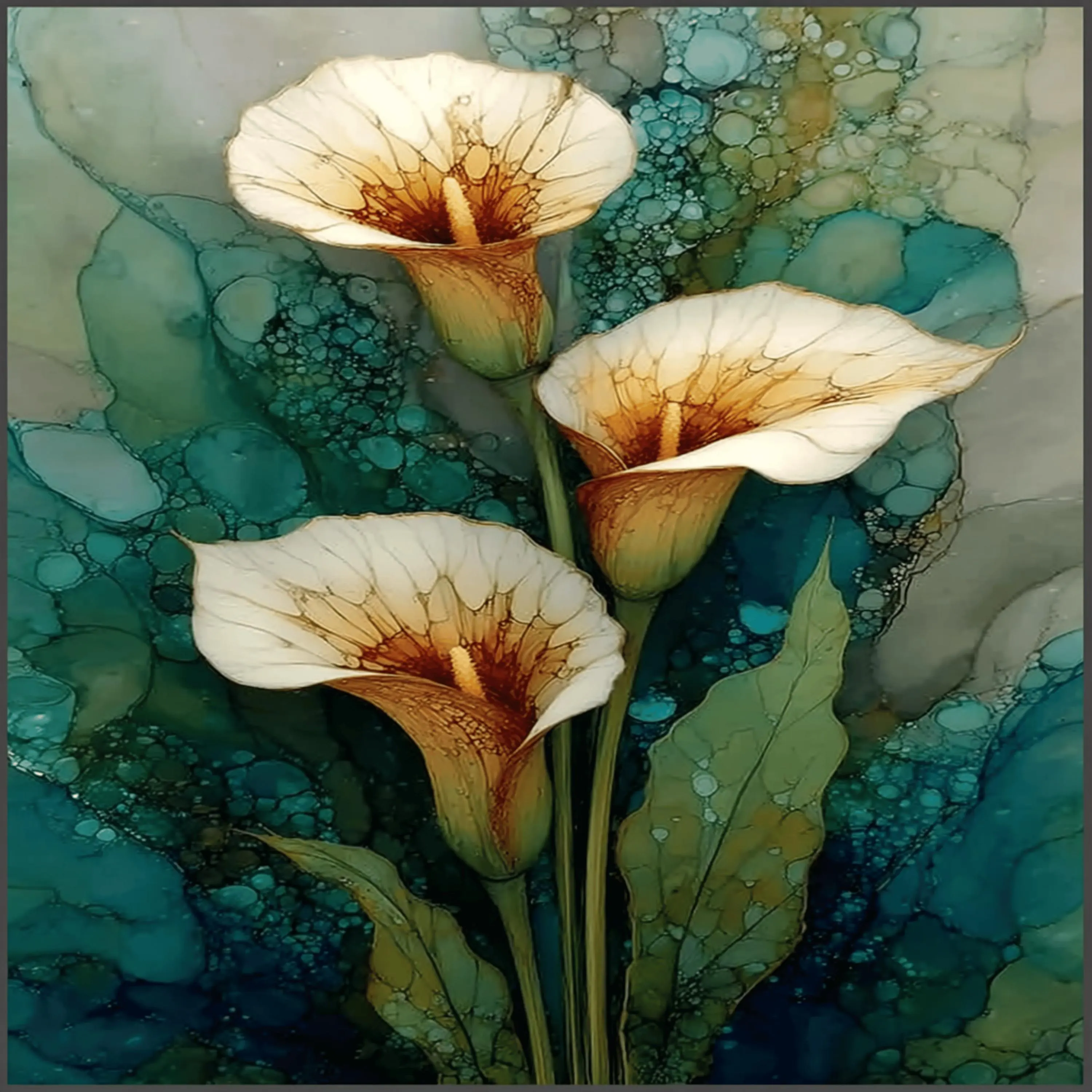 13 Calla Lily and Iris Floral Digital Art Prints, Watercolor Style PNG Images, DIY Wall Art Download