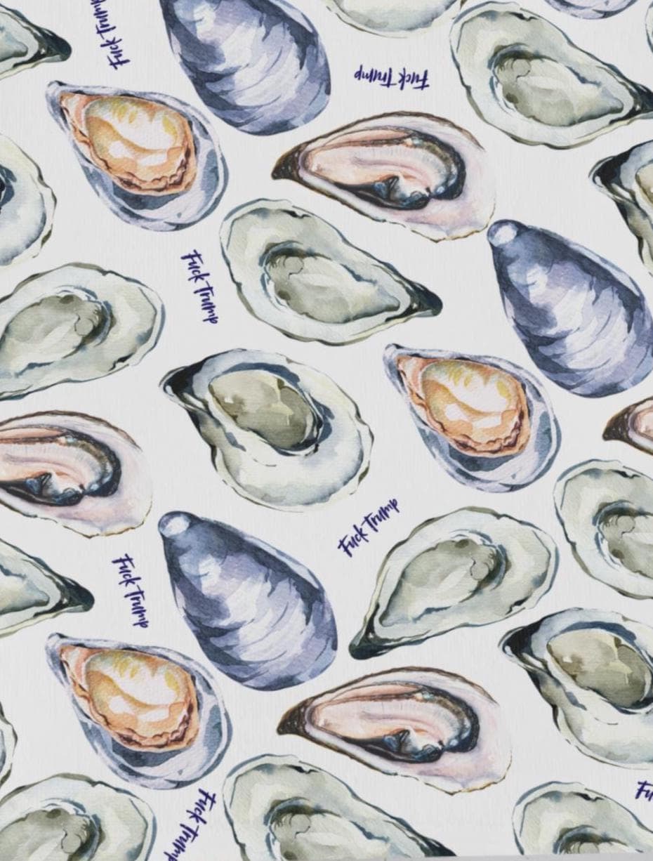 Oysters Subtle Fuck Trump Hand Towel, Anti Trump Boho Seafood Kitchen Foodie Cooking Decor Gift - image 3