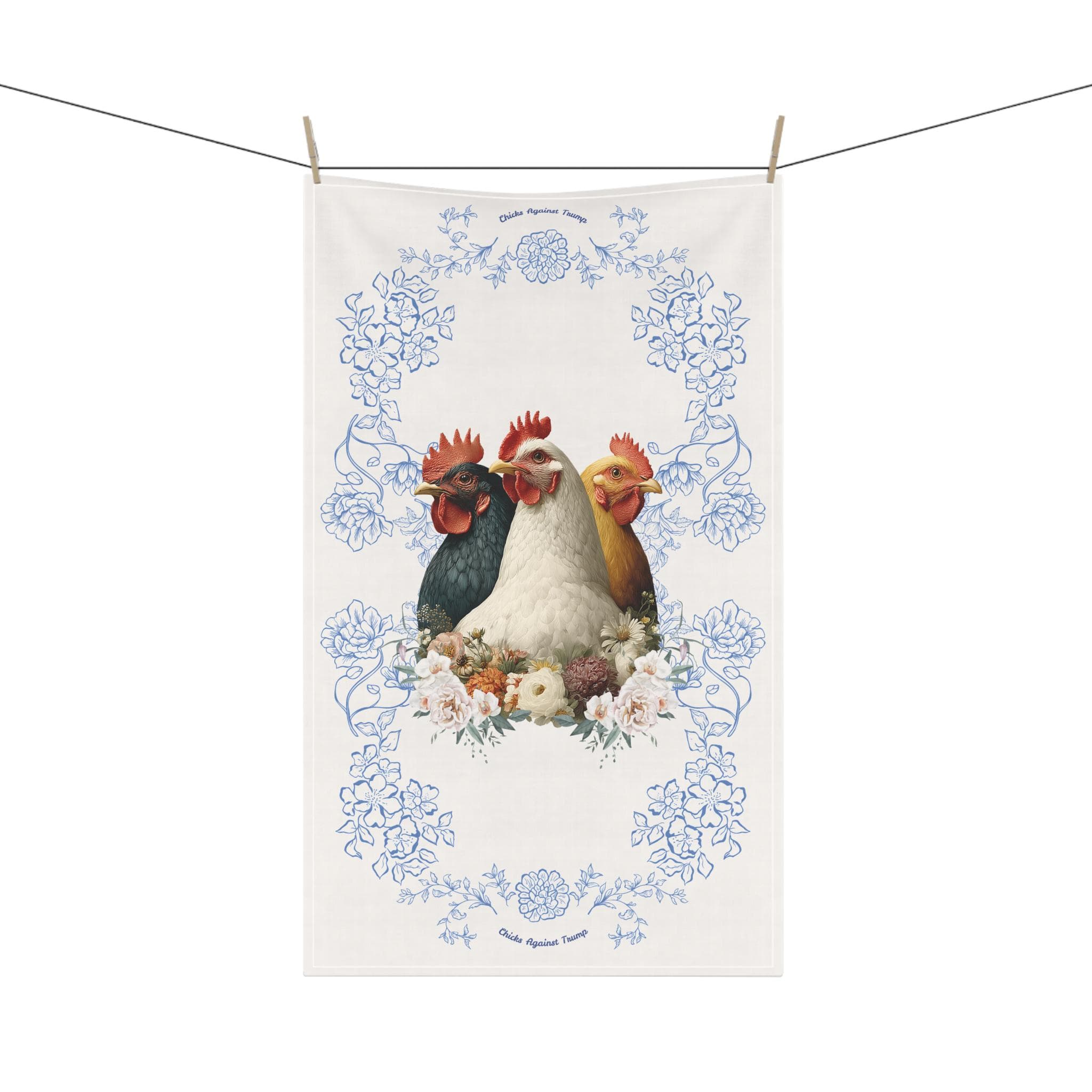 Chicks Against Trump Tea Towel, Anti Trump Chickens Farmhouse Kitchen Decor Mothers Day Gift - image 4