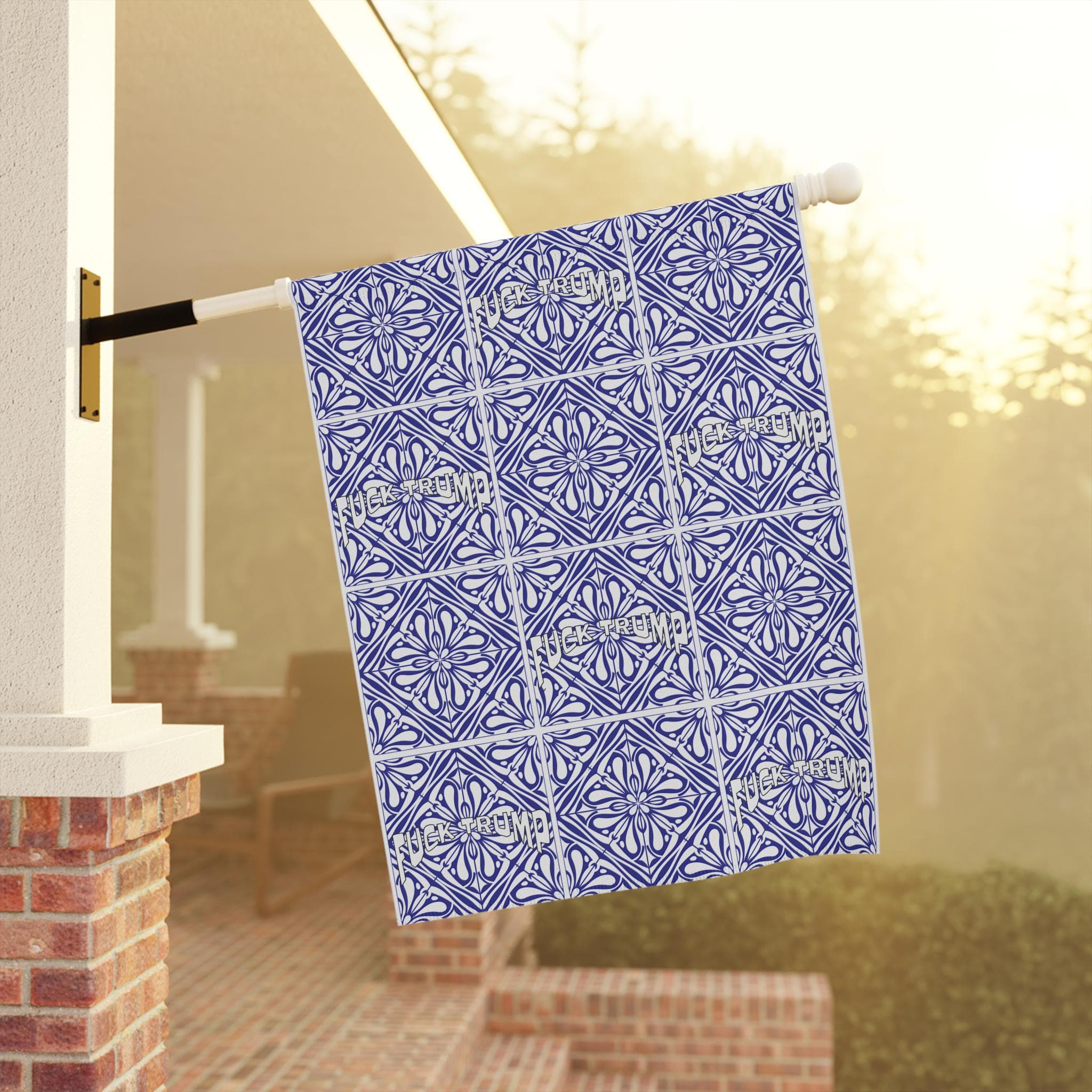 Subtle Fuck Trump House Banner Portuguese Azulejos Tiles, Garden Flag Anti Trump Yard Lawn Decor Patio Art - image 5