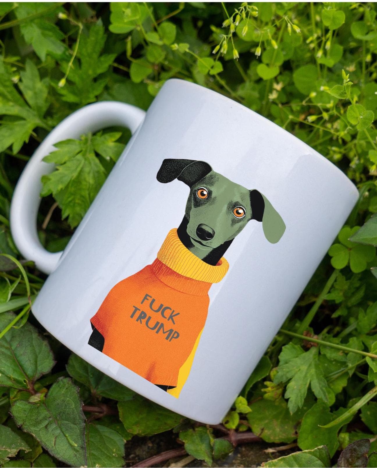 Funny Dachshund Anti Trump Mug, Fuck Trump Dog Lover Coffee Cup, Democrat Terrier Parent Kitchen Decor Gift