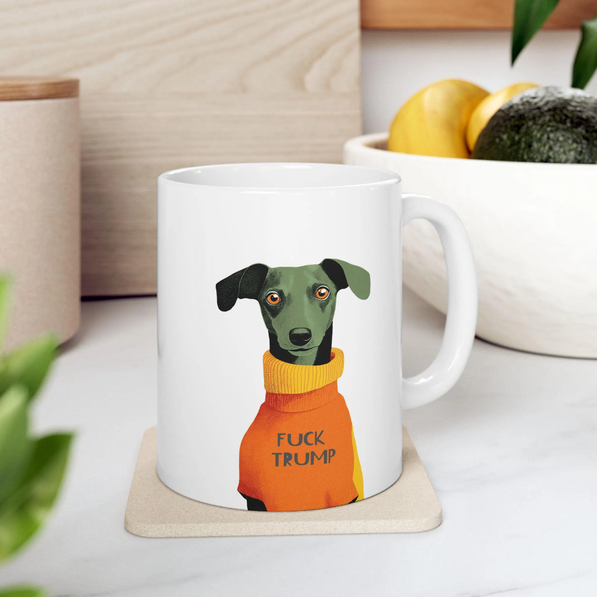Funny Dachshund Anti Trump Mug, Fuck Trump Dog Lover Coffee Cup, Democrat Terrier Parent Kitchen Decor Gift - image 5