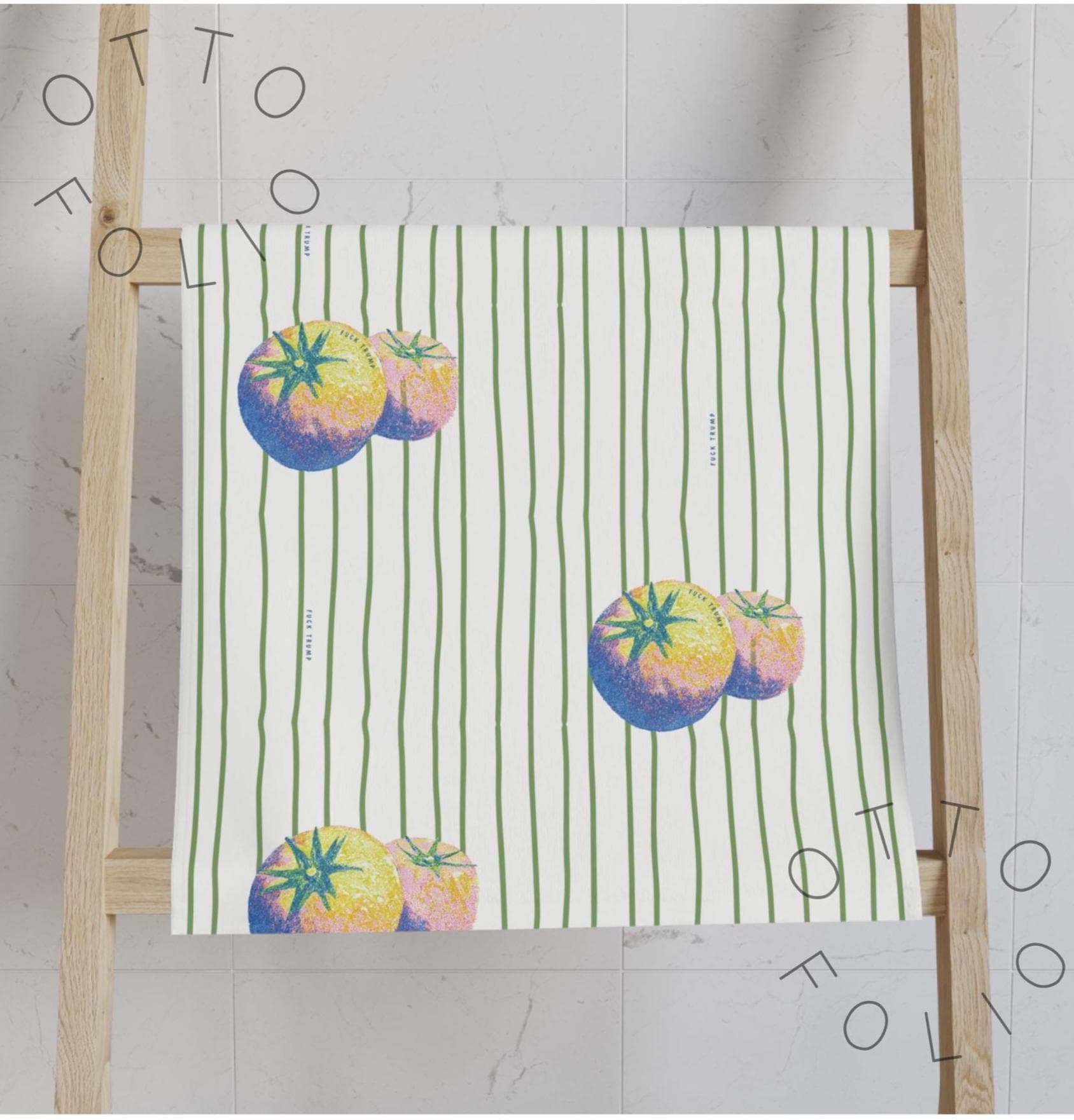 Subtle Anti Trump Pink Tomatoes Hand Towel, Fuck Trump Boho Fruit Vegetables Decor, Mom Gift