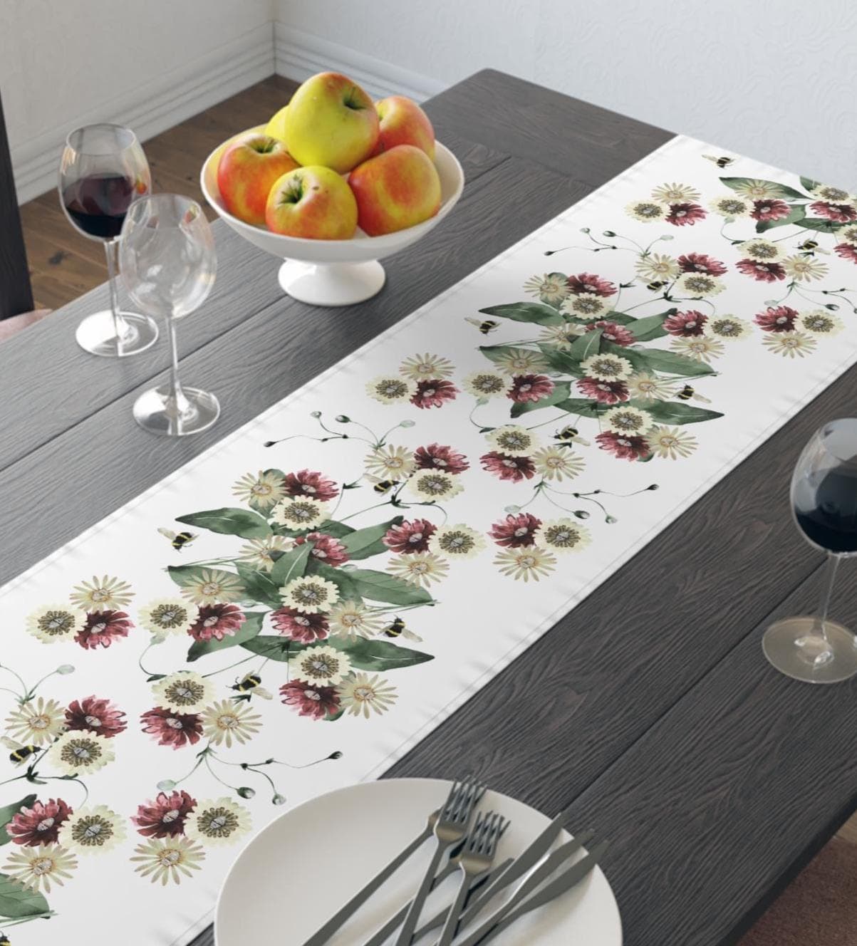 Flowers & Bees Subtle Fuck Trump Table Runner, Anti Trump Home Hosting Dinner Decor - image 4