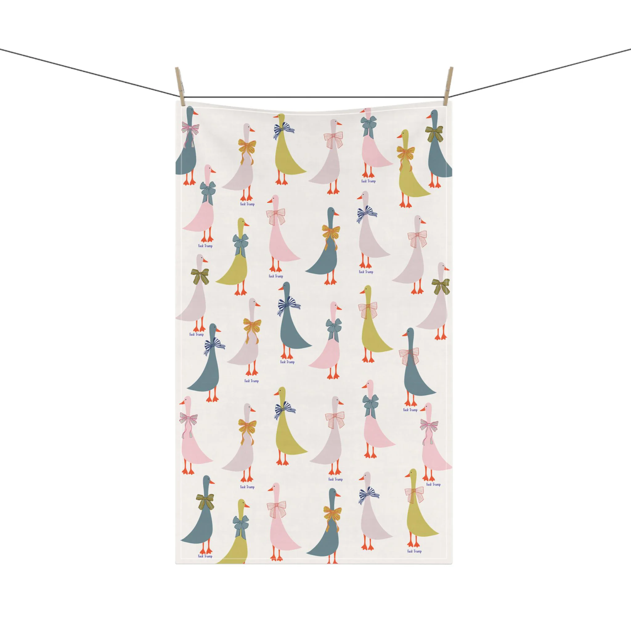 Funny Goose Subtle Fuck Trump Tea Towel Christmas Kitchen Decor Anti Trump Mom Gift Birds Holiday Home Decor Xmas Towel - image 5
