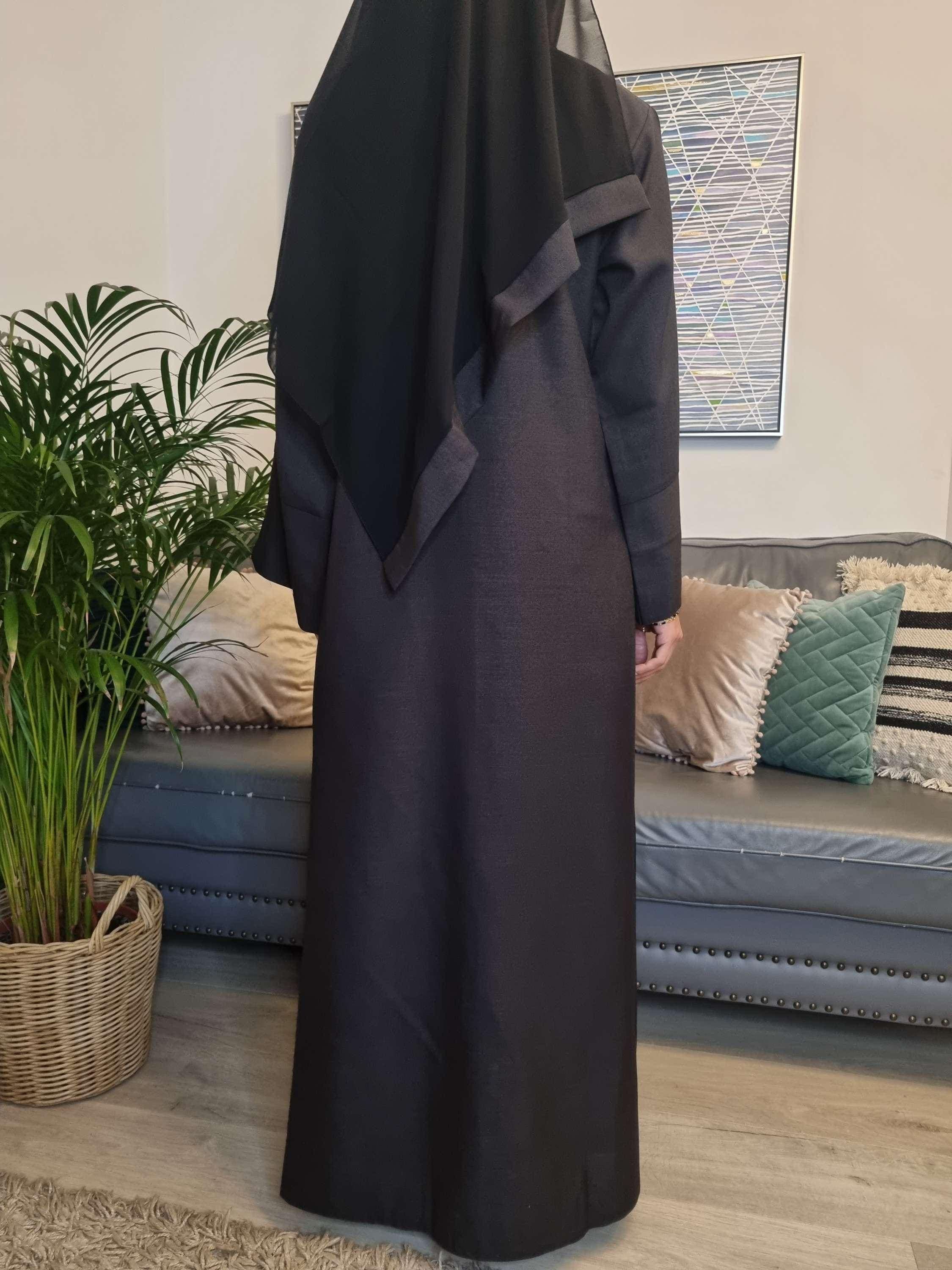 Linen Closed Abaya with Matching Scarf– Modest Long Dress for Women | Elegant Umrah & Everyday Wear - image 3