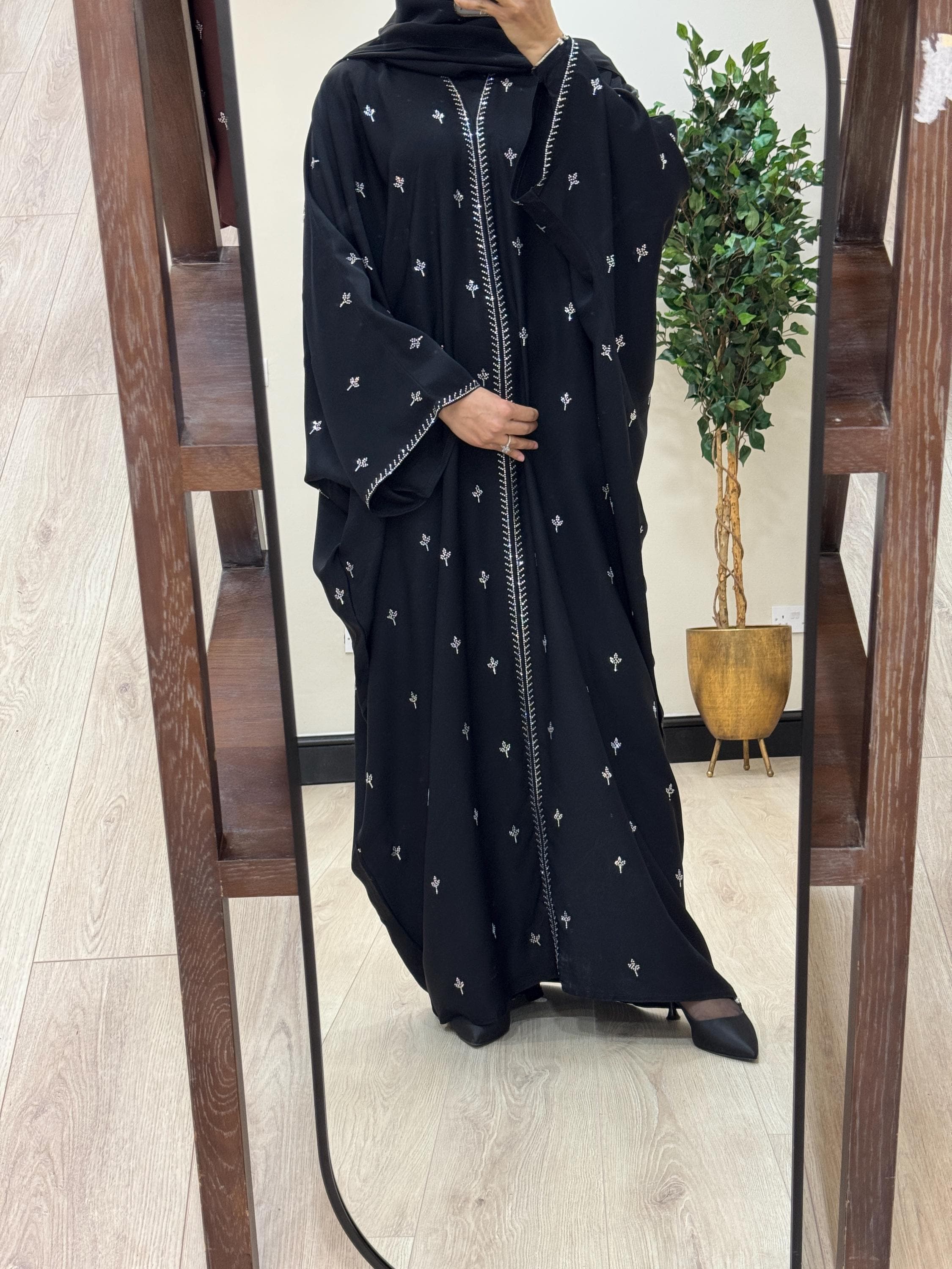 Amara Butterfly Abaya with inner Belt and Hijab, Eid Outfit