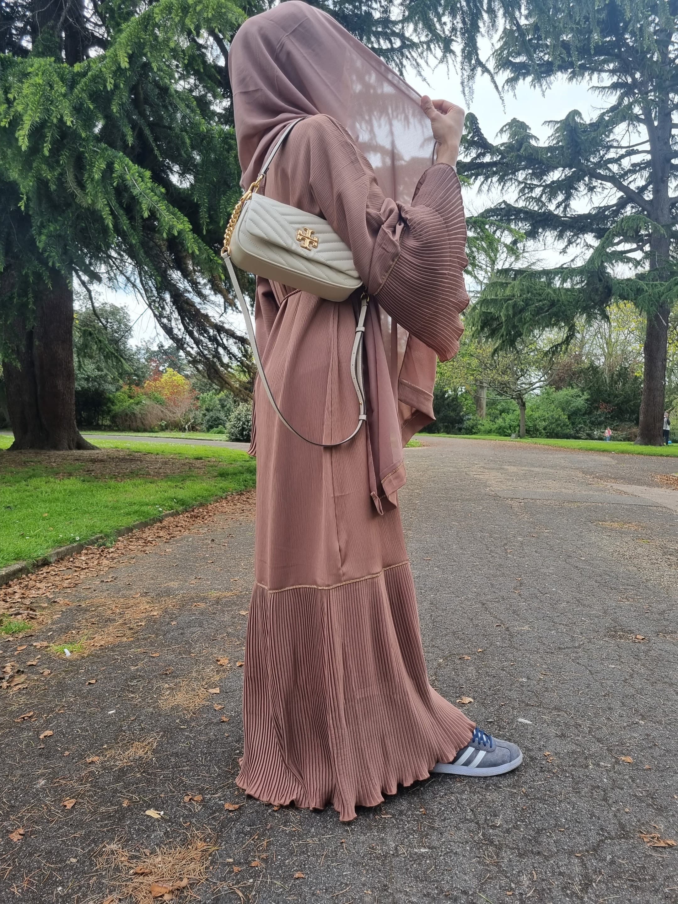 Frill Open Abaya,Black abaya,brown abaya  Dubai abaya,morrocan dress islamic dress, party dress, simple abaya, abaya set,khaleji ,jilbub - image 4