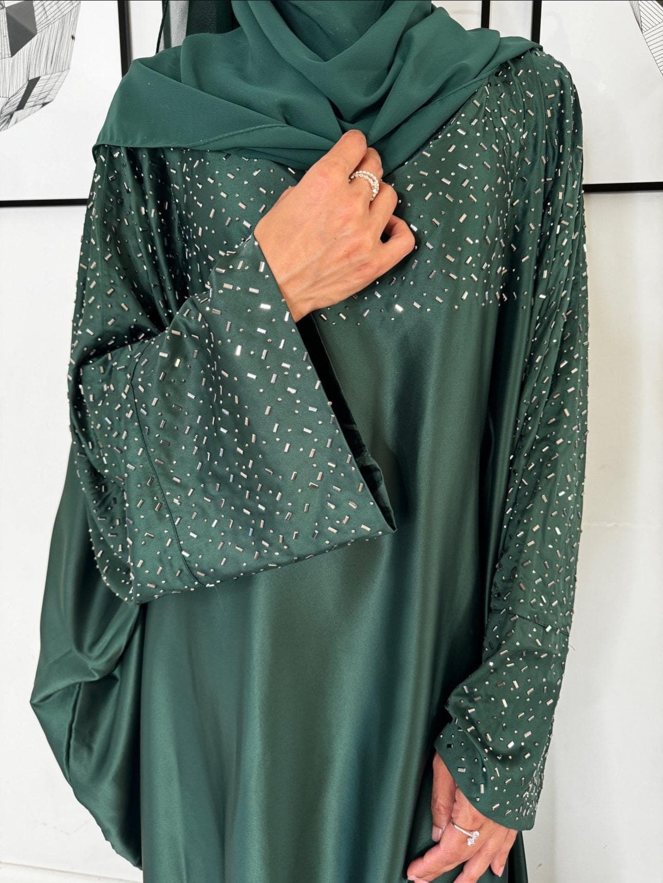 Ayina Butterfly Kaftan Abaya - Luxury Dubai Abayas-party abaya- Wedding abaya ,Occasion abaya , party outfit - butterfly abaya - image 3