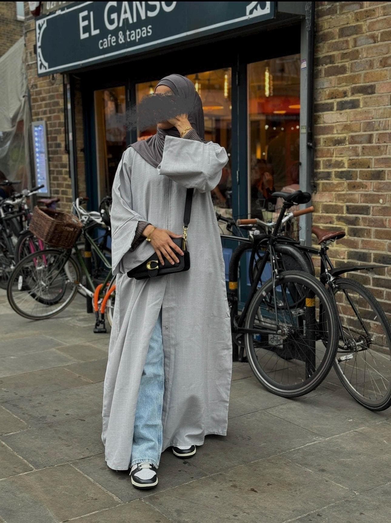Linen Open Abaya with Buttons- open abaya- linen abaya- summer abaya- black abaya- coat abaya- jacket abaya