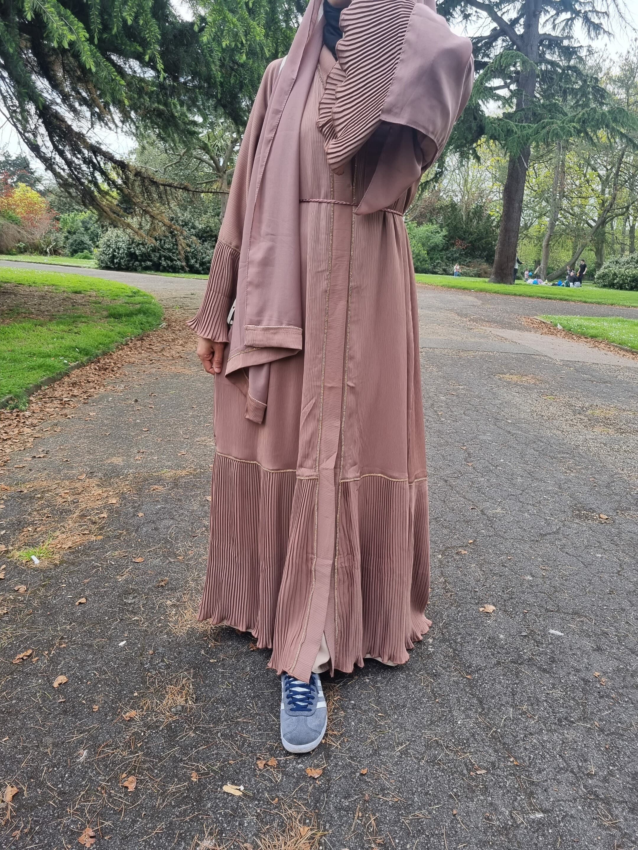 Frill Open Abaya,Black abaya,brown abaya  Dubai abaya,morrocan dress islamic dress, party dress, simple abaya, abaya set,khaleji ,jilbub - image 5