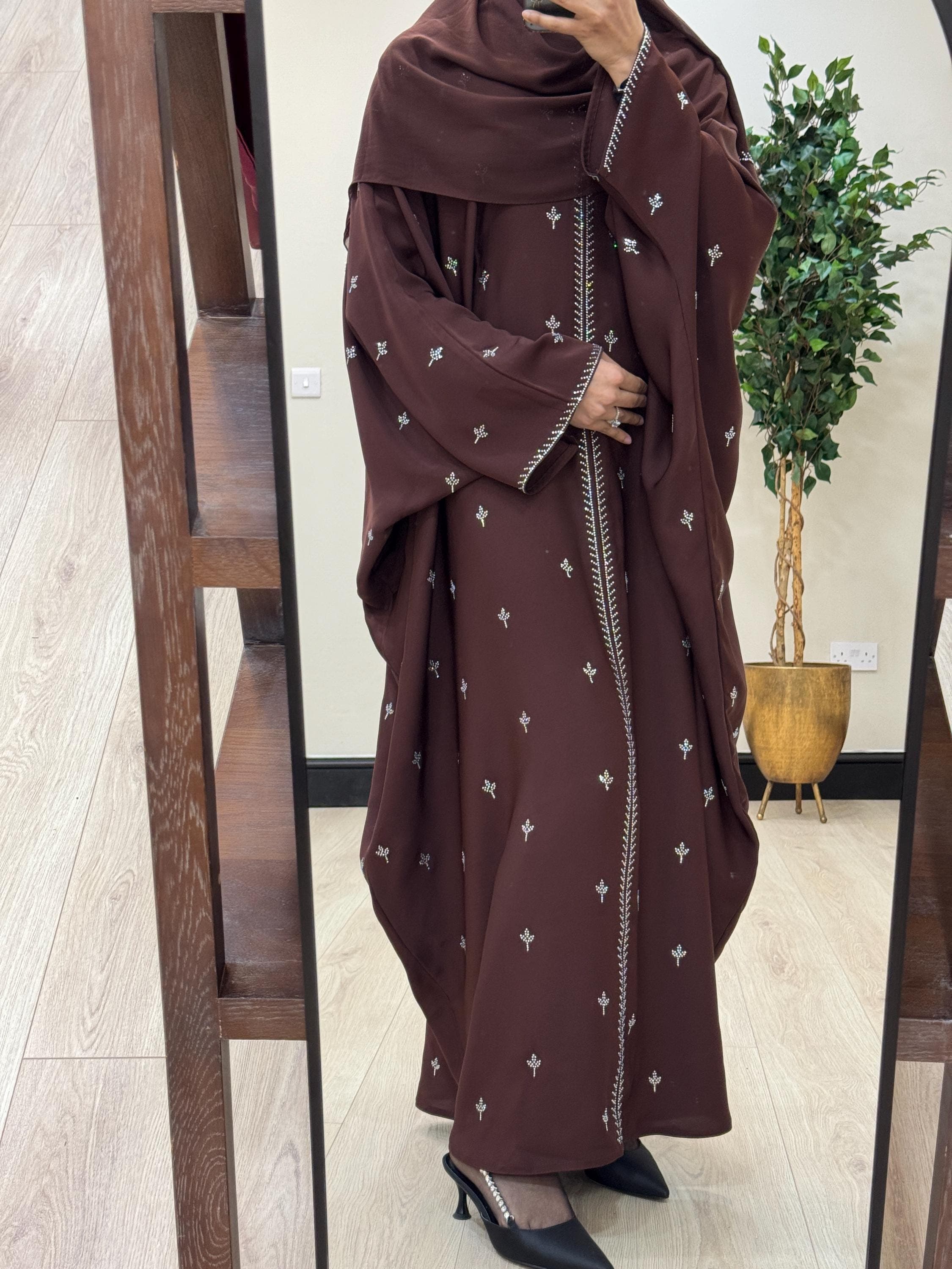 Amara Butterfly Abaya with inner Belt and Hijab, Eid Outfit - image 3