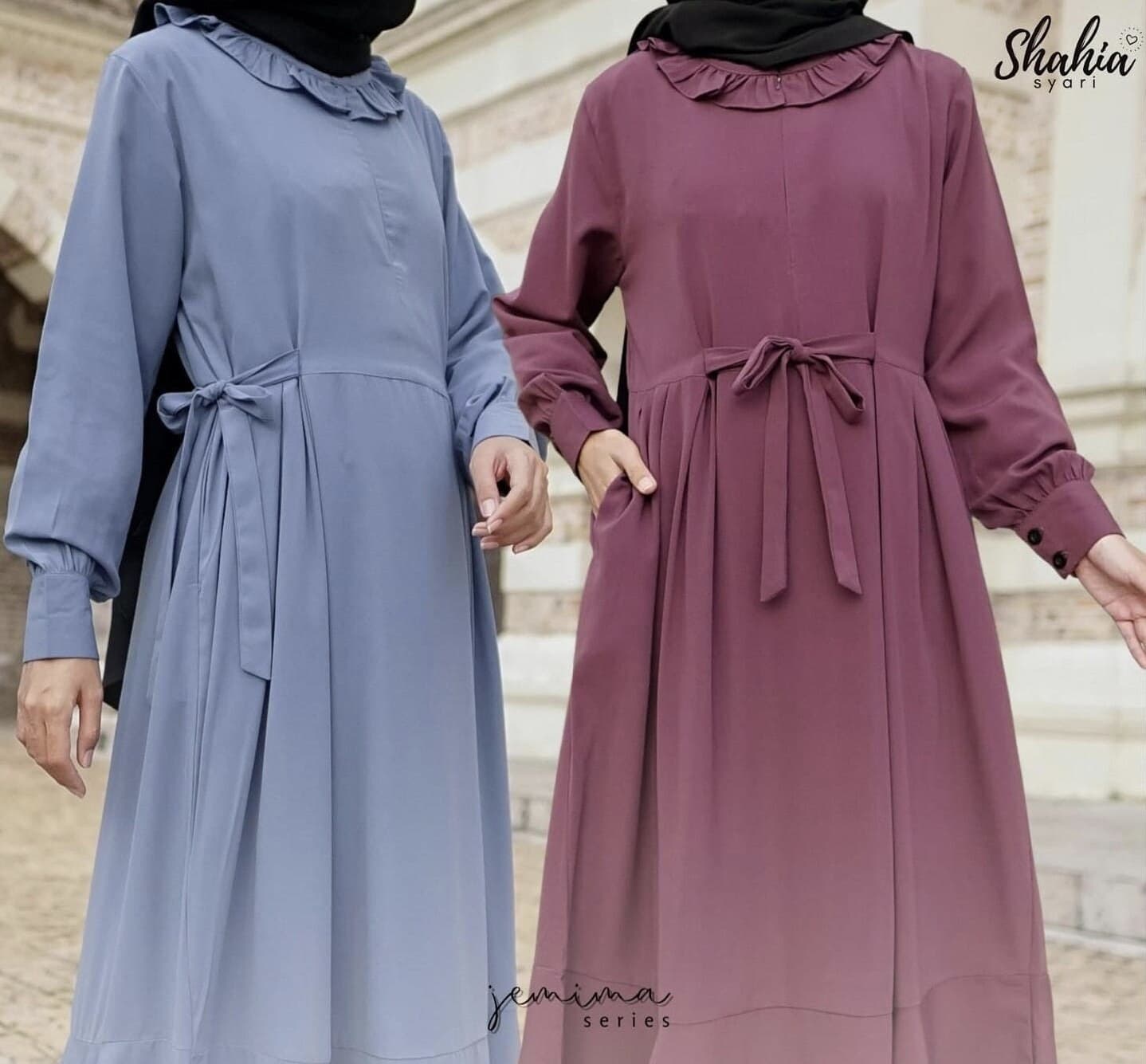 Ladies Modest Dress Vintage-Style Lightweight Long/Maxi Dress Nursing Friendly Muslim Formal/Casual Abaya Youth-Adult Size (S,M,L) - Jemima