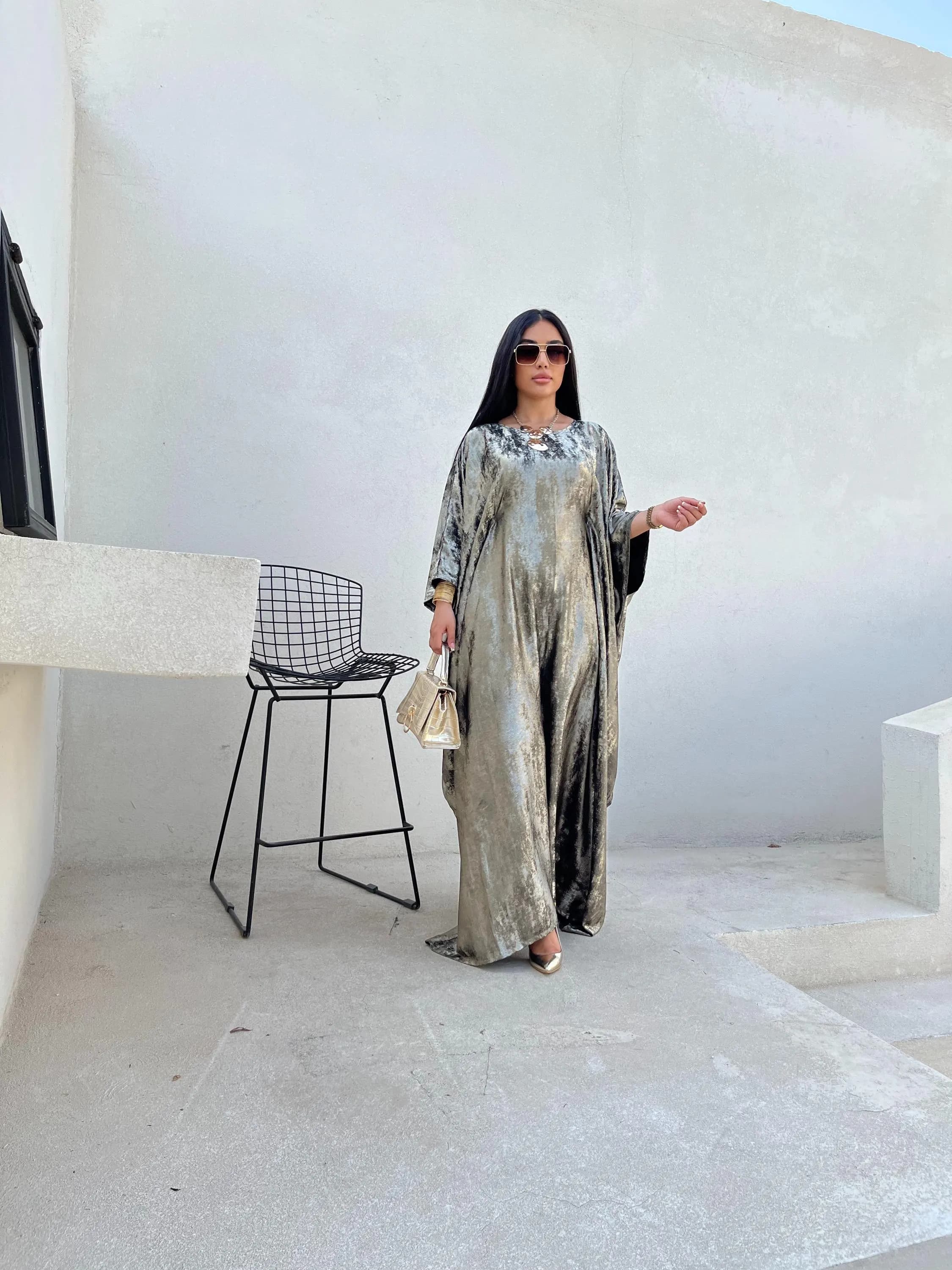 Golden classy abaya - image 3