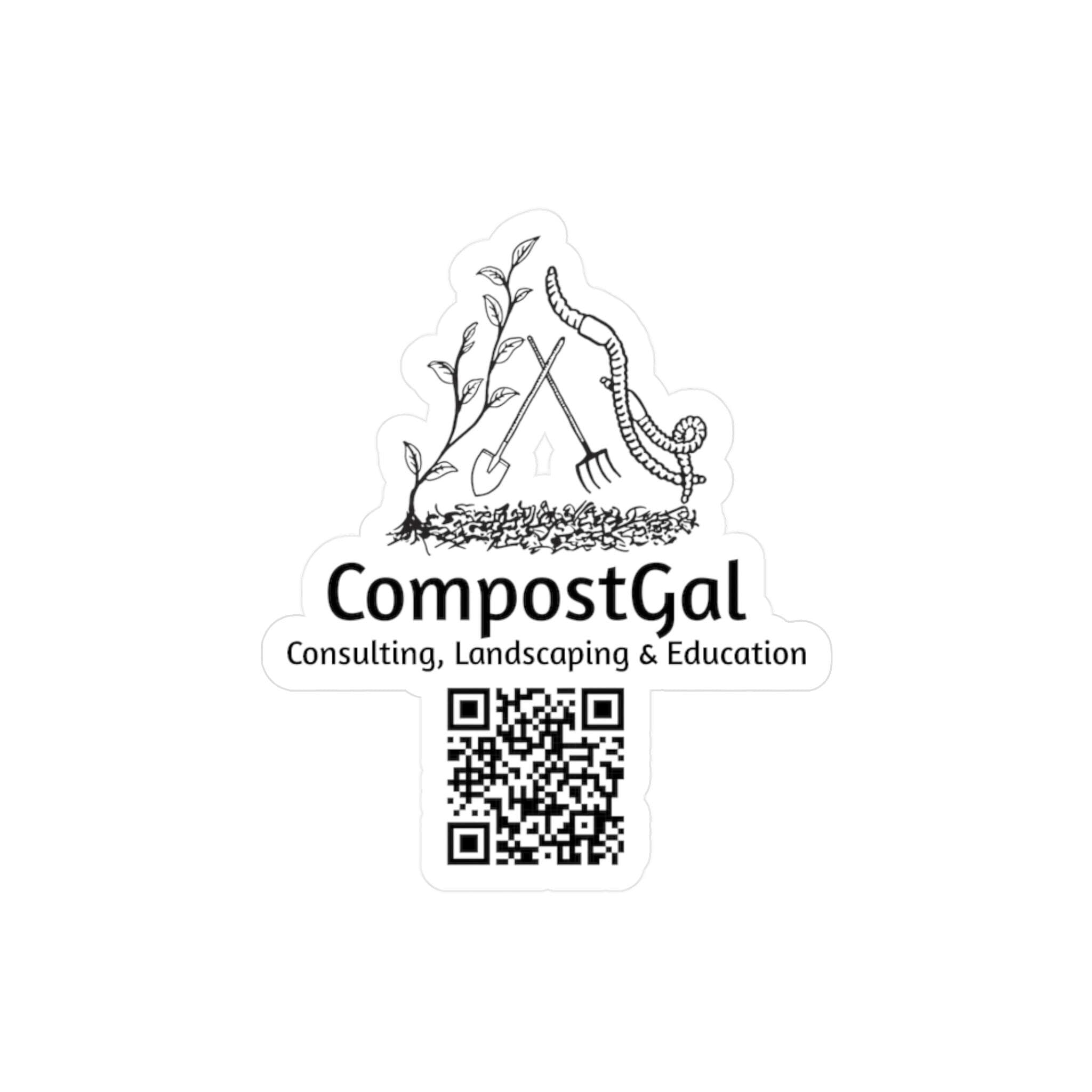 Gardener Vinyl Decal: CompostGal Eco-Friendly Plant Lover Stickers
