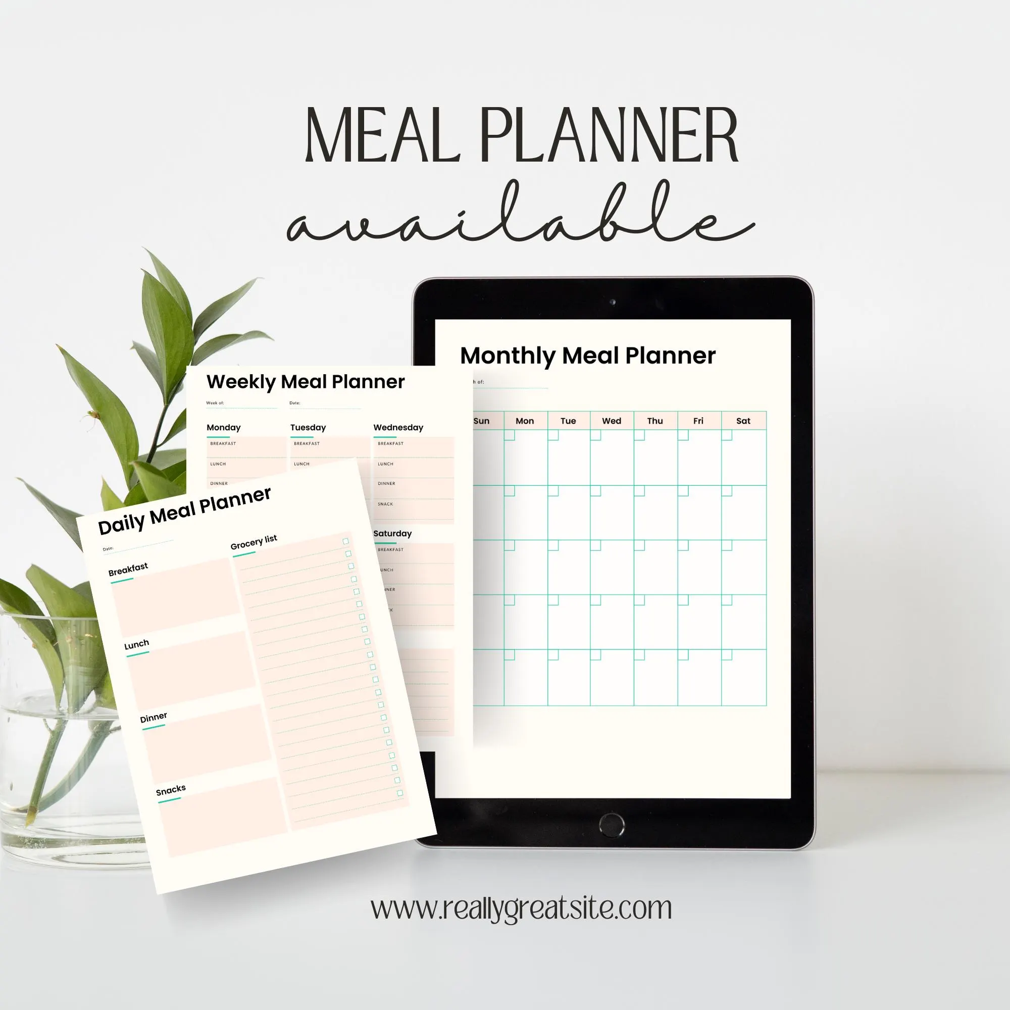 Weekly Meal planner and shopping list printable Meal prep and grocery list digital weekly meal plan notepad Meal plan a4 pdf goodnotes ipad