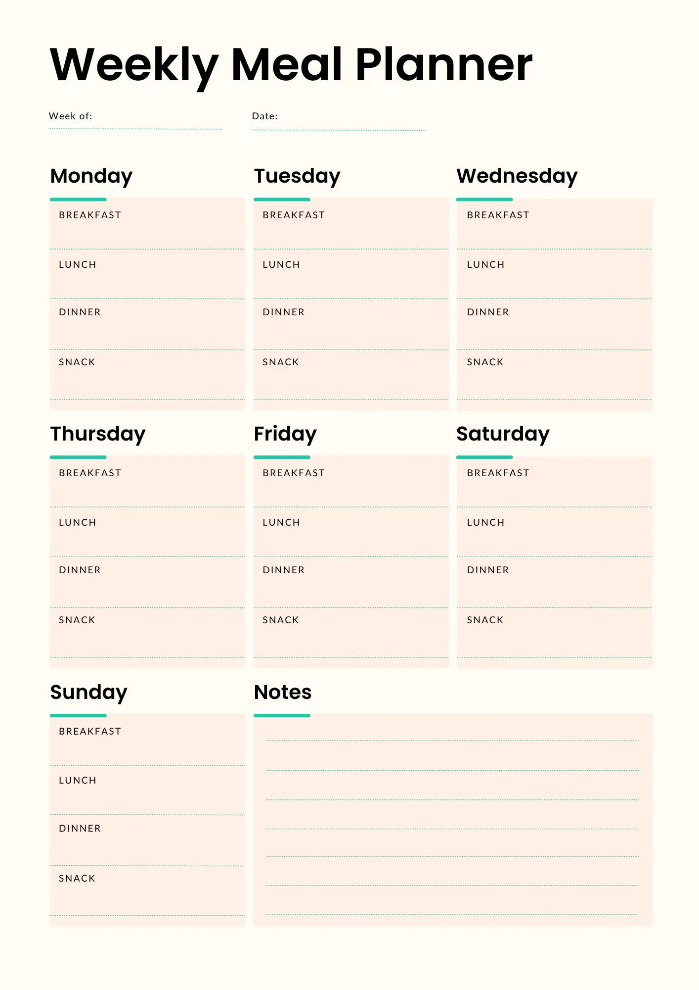 Weekly Meal planner and shopping list printable Meal prep and grocery list digital weekly meal plan notepad Meal plan a4 pdf goodnotes ipad - image 4