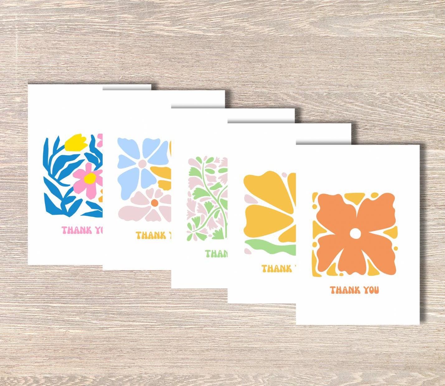 Floral Thank You Cards: Printable Foldable Card Set (Digital Download)