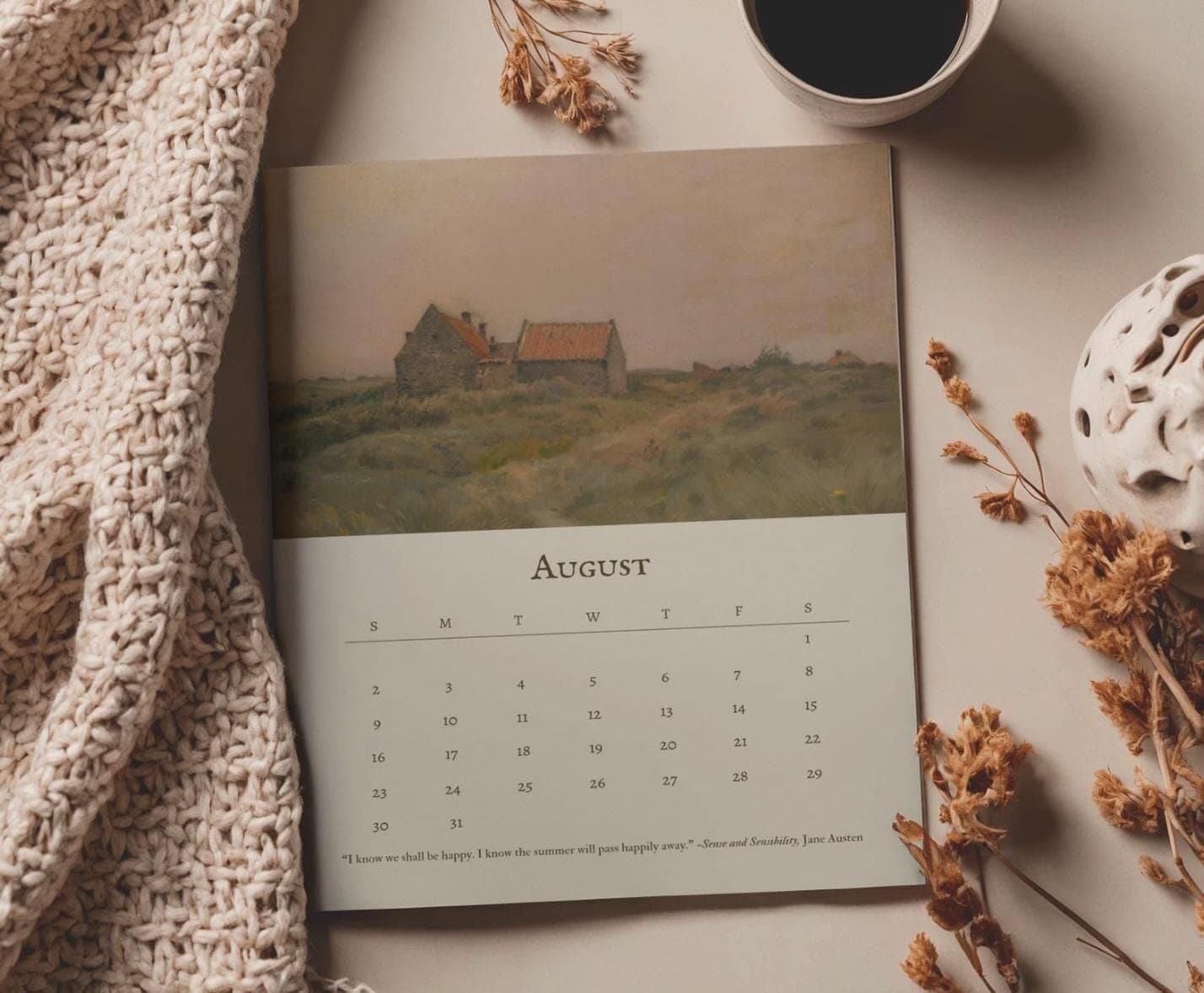 2026 Jane Austen Calendar: Printable Letter Size (Digital Download) - image 5