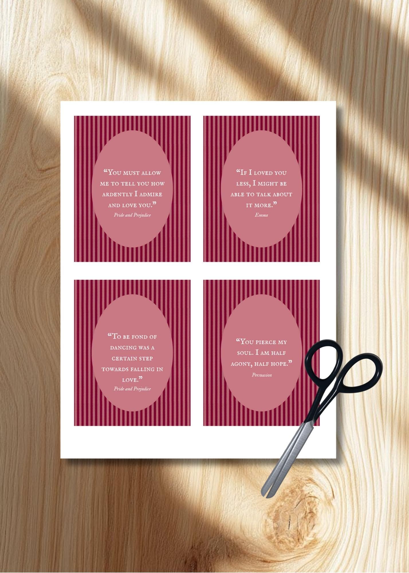 Jane Austen Valentine's Cards: Digital Download (6 Cards) - image 4