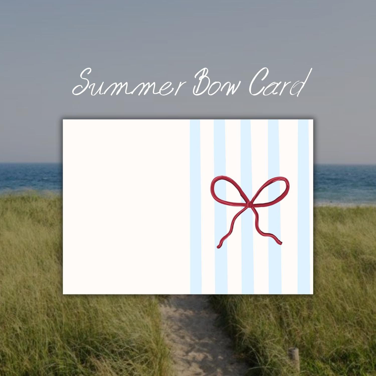 Nantucket Summer Bow Card: Printable Nautical Greeting (10x7 inches)