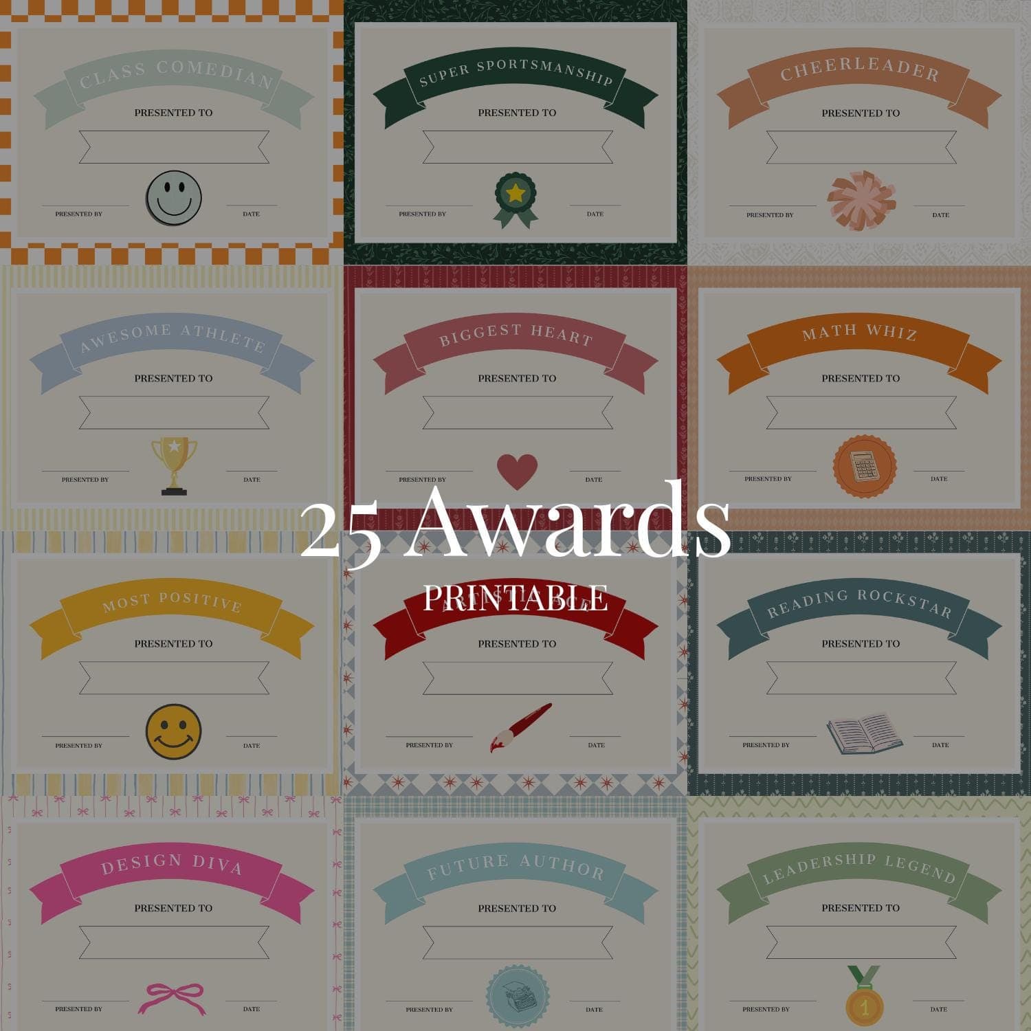 Elementary Student Award Certificates: 25 Fun Printable Classroom Awards (Digital Download)