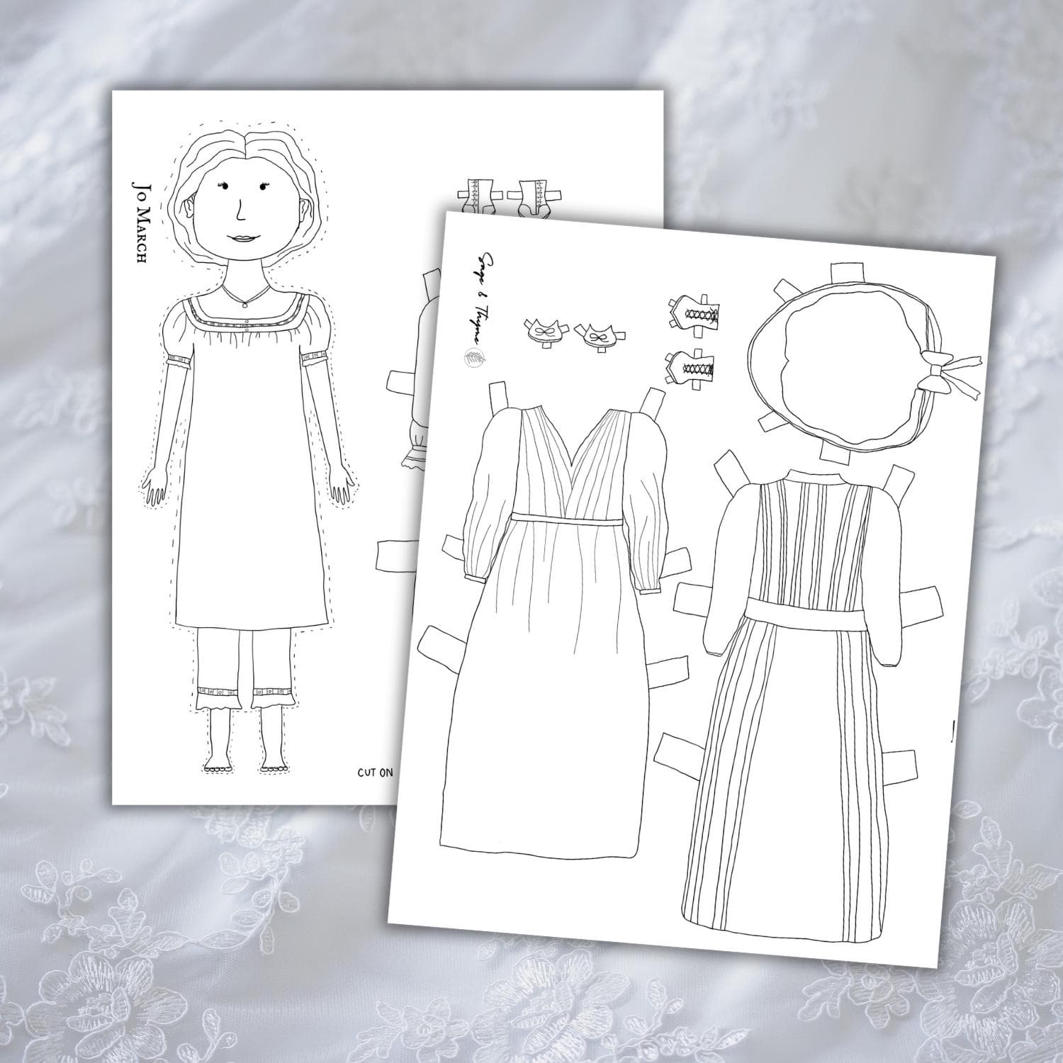 Jo March Paper Doll: Little Women Inspired Printable (8.5x11 Inches) - image 3