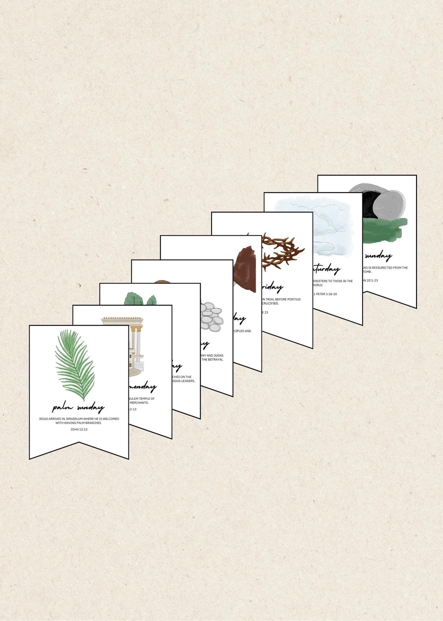 Easter Holy Week Banner | Printable Banner | 5.5 x 8 Inches | Easter Holy Week