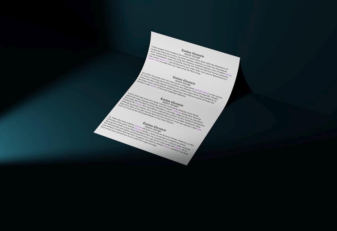 Scavenger Hunt Clues: Jane Austen Gossip Column (Printable) - image 4
