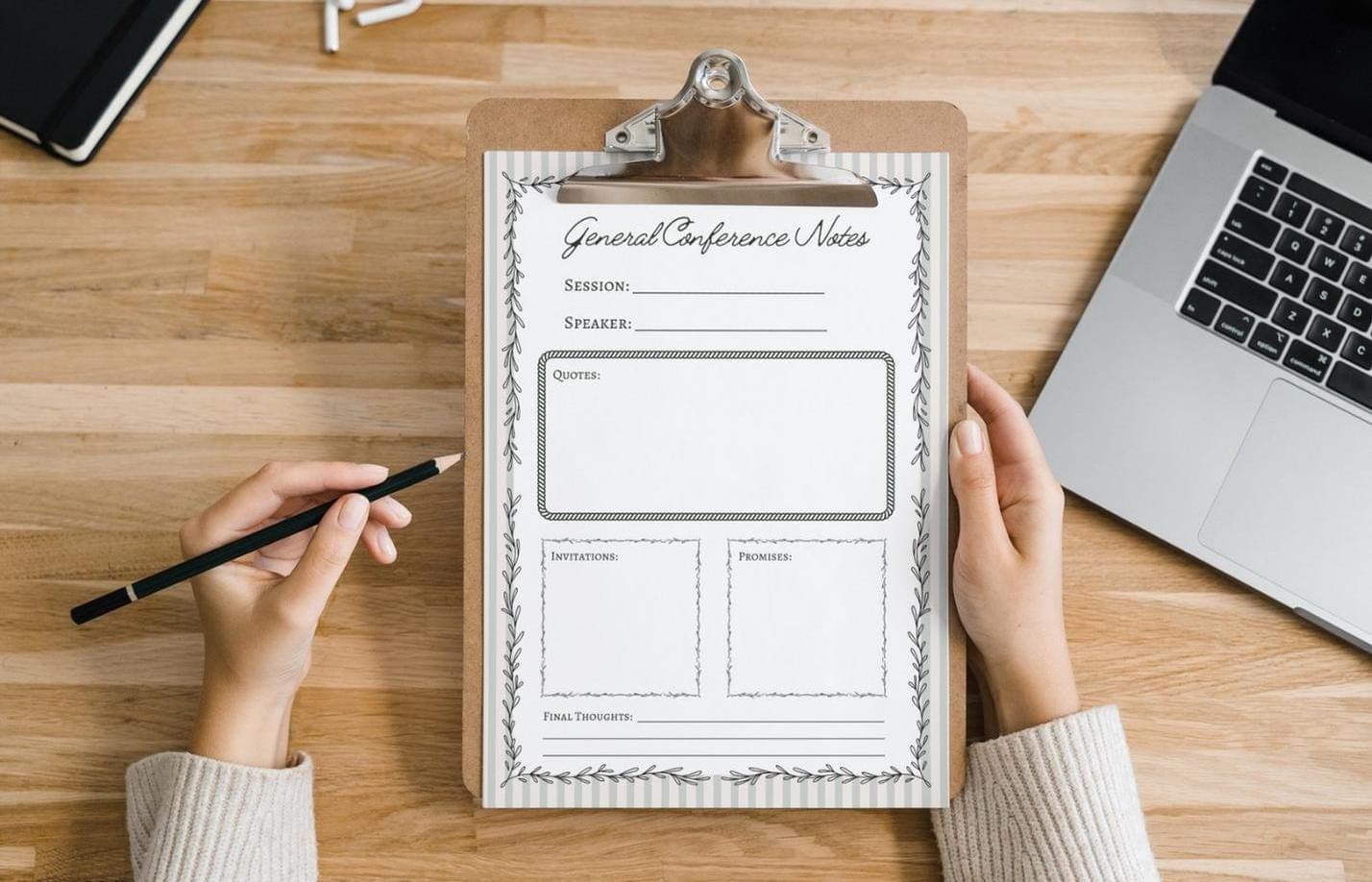 Elegant Conference Notes Page Printable (8.5 x 11 Inches) - image 4