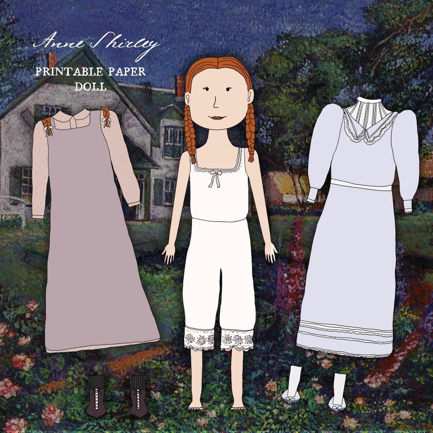 Anne of Green Gables Paper Doll: Printable Craft Activity (8.5x11 Inches) (Digital Download