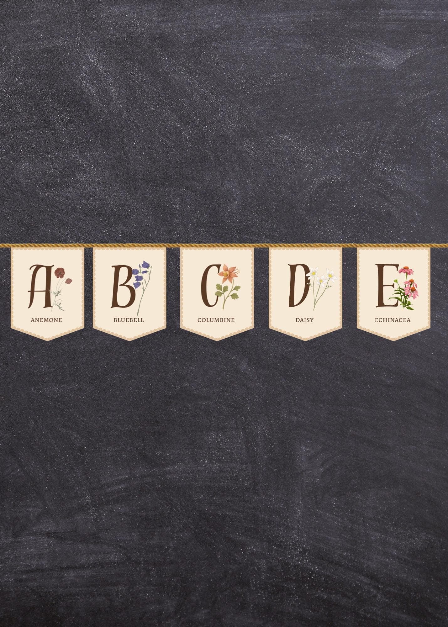 Cottagecore Wildflower Alphabet Banner: Classroom Printable (A-Z) - image 3