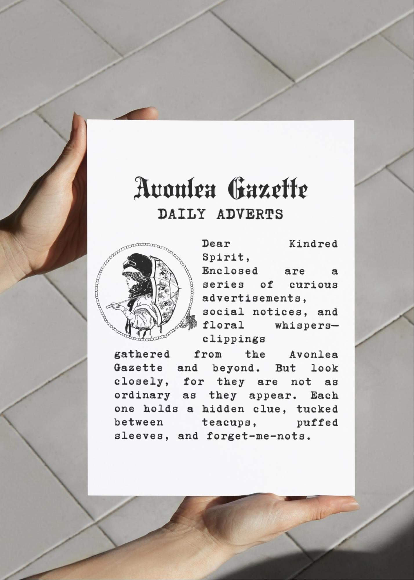 Scavenger Hunt Clues | Anne of Green Gables Newspaper Advert Column | 8 Printable Clues - image 3