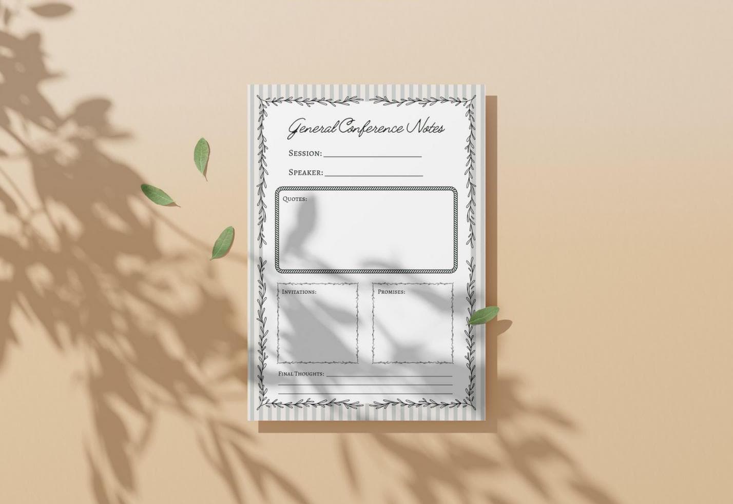Elegant Conference Notes Page Printable (8.5 x 11 Inches) - image 5