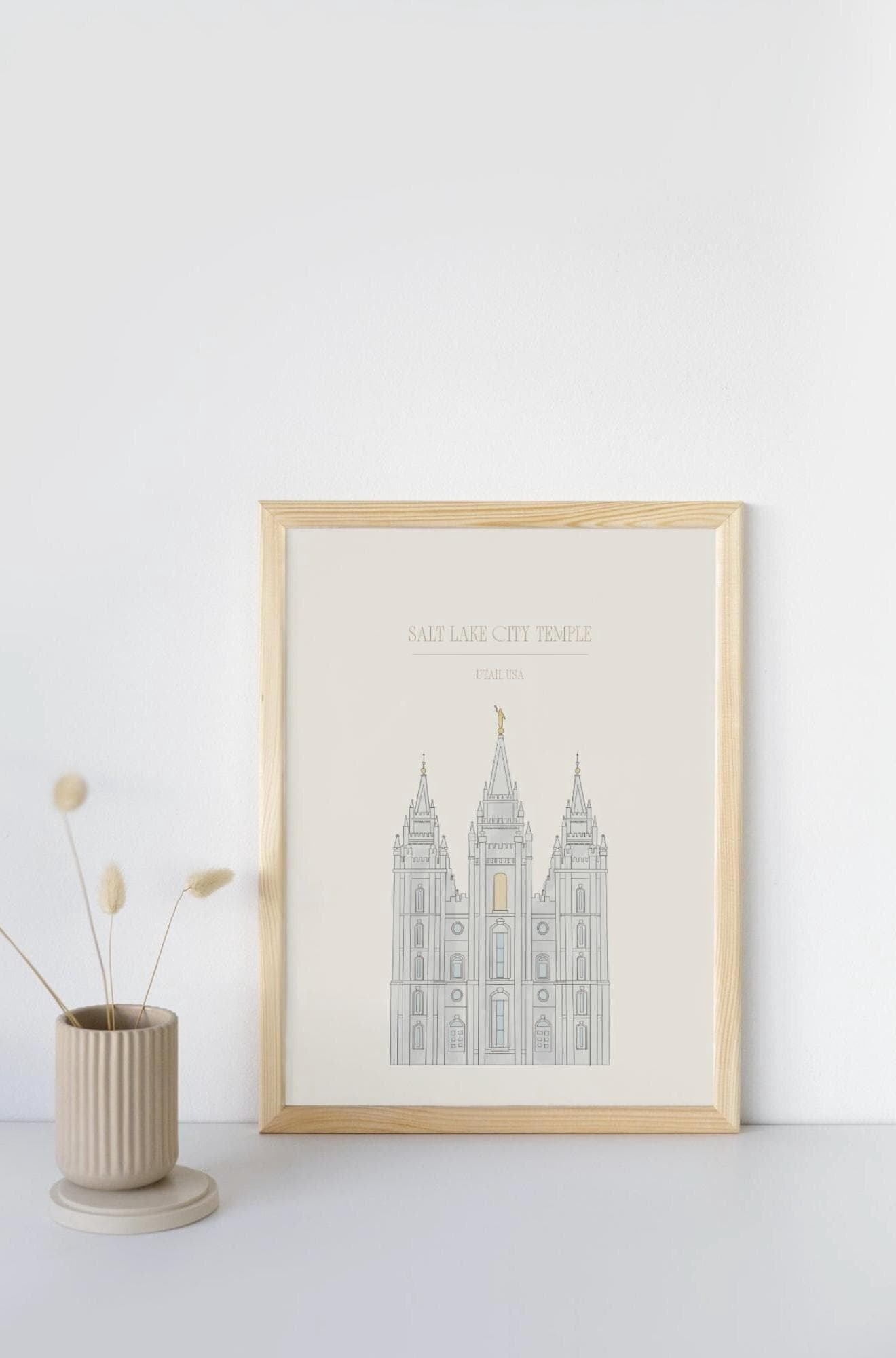Salt Lake City Temple Art Print: LDS Wall Decor (11x14 Inches) (Digital Download)