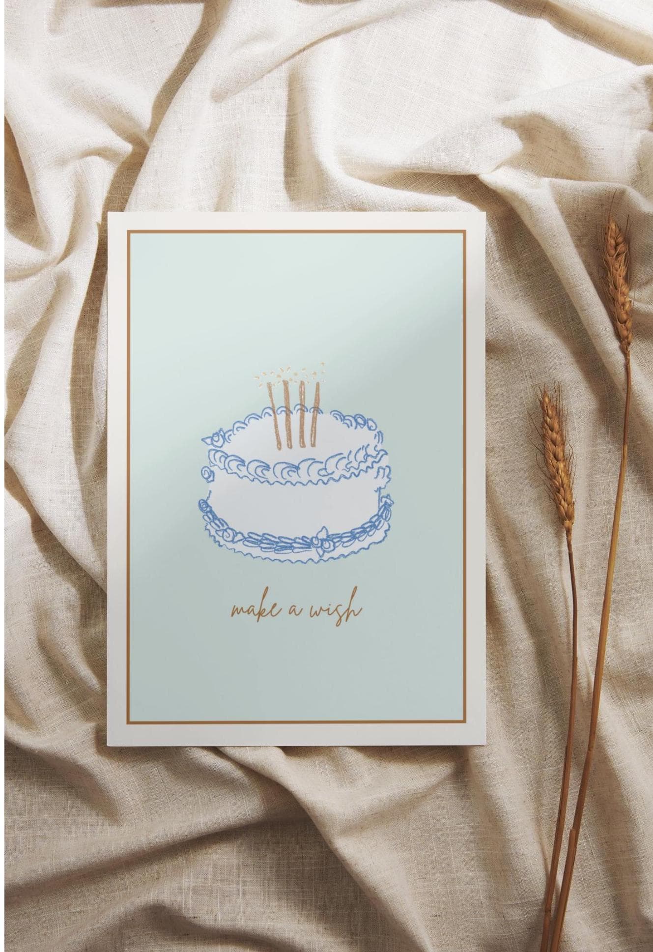 Elegant Birthday Cake Card: Foldable Printable (10x7 inches) - image 5